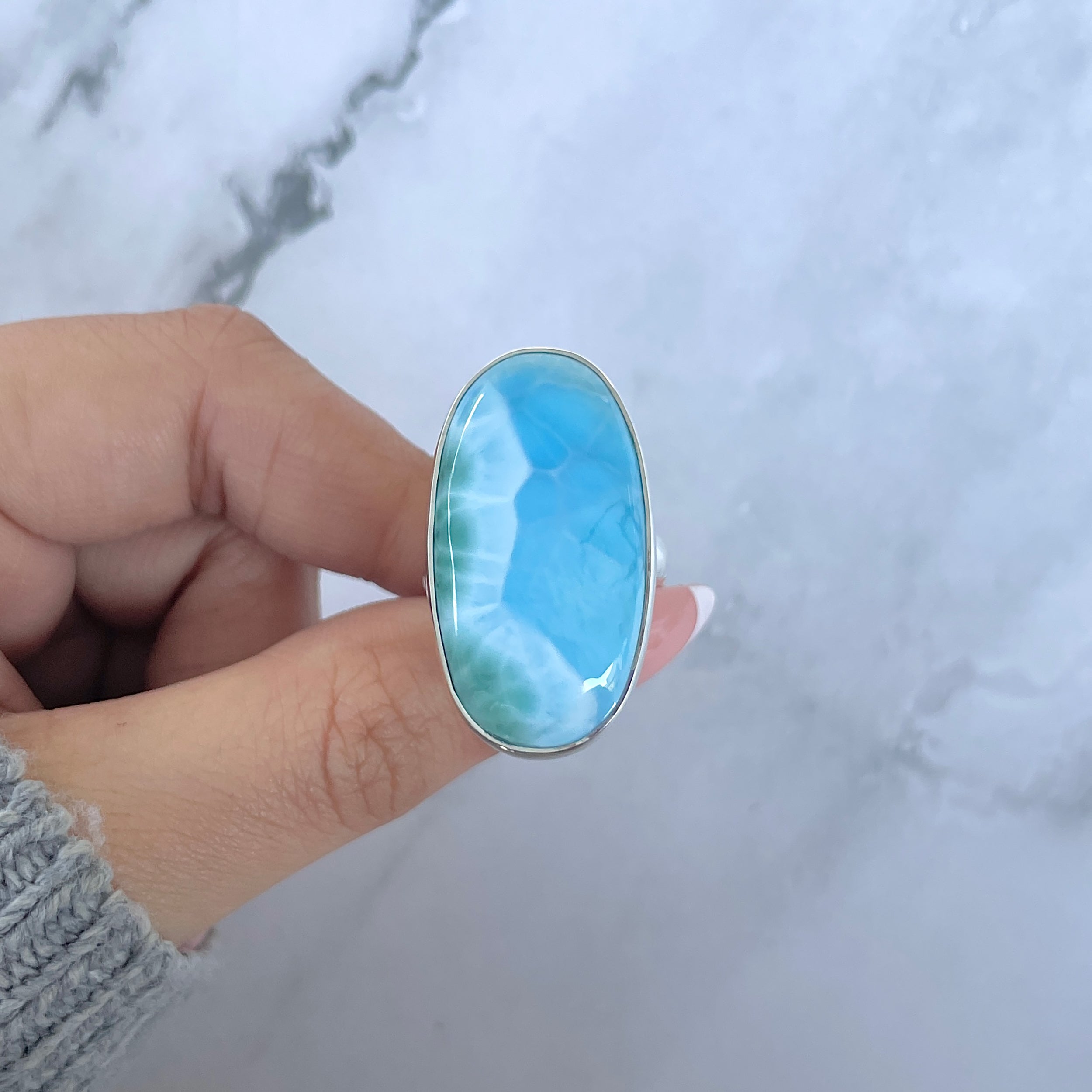 Larimar Adjustable Ring-(LAR-R-1536.)