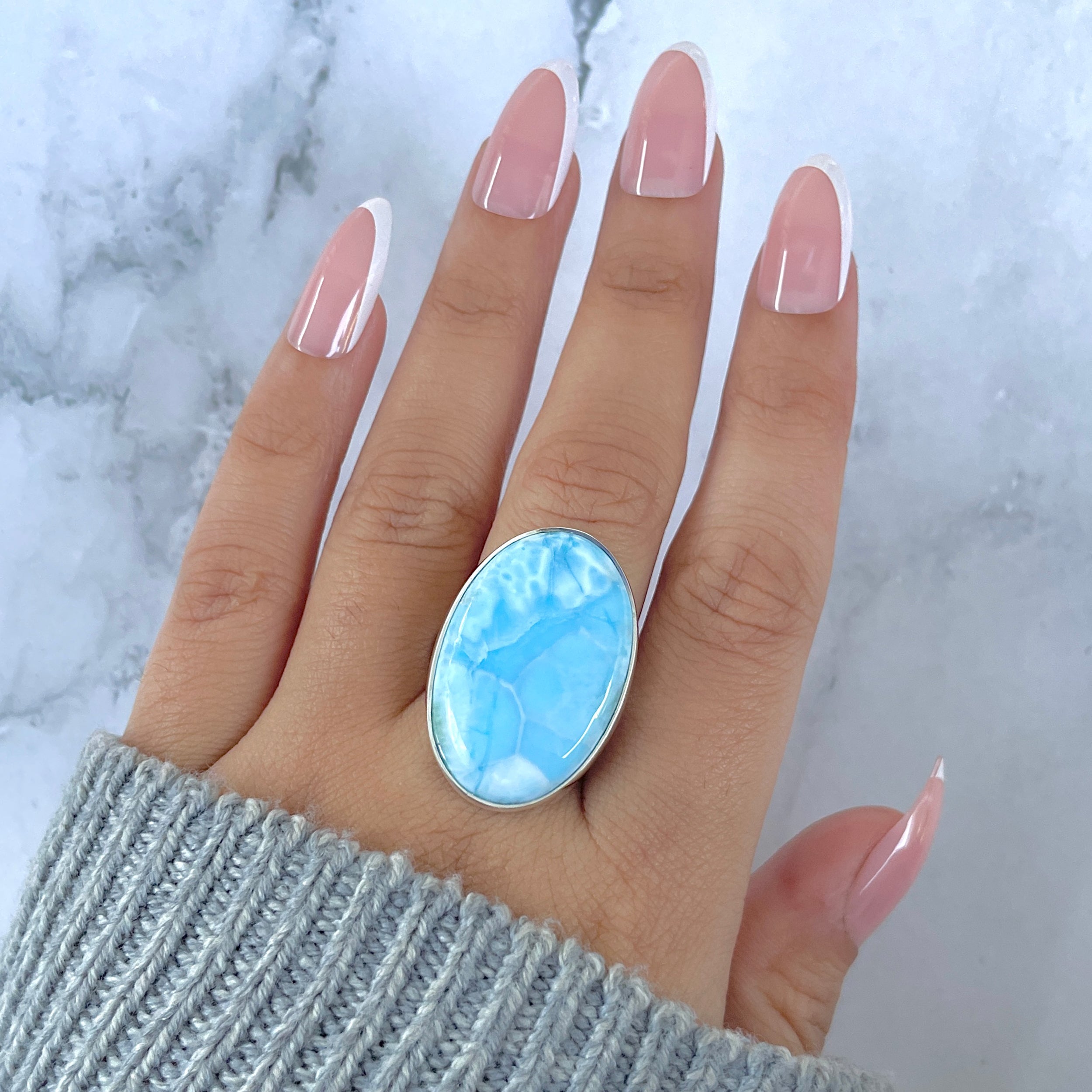 Larimar Adjustable Ring-(LAR-R-1537.)