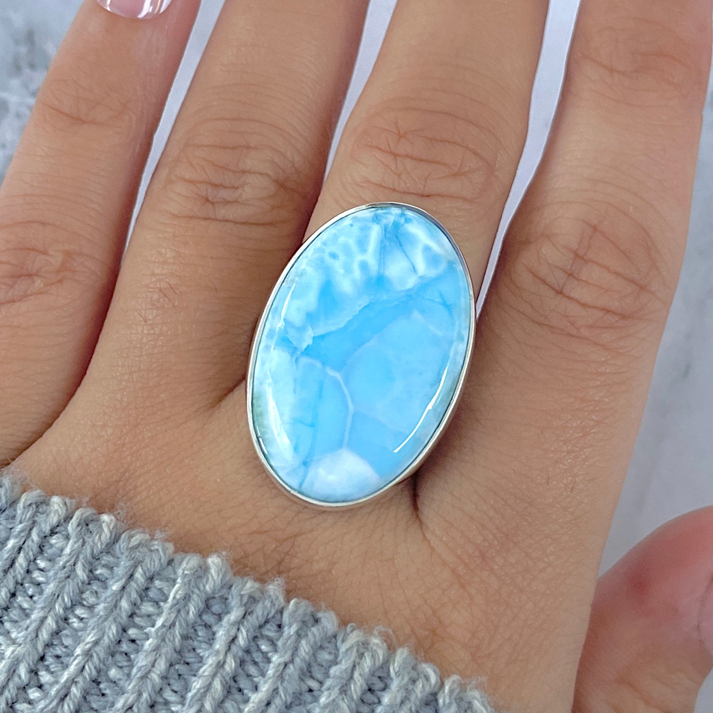 Larimar Adjustable Ring-(LAR-R-1537.)