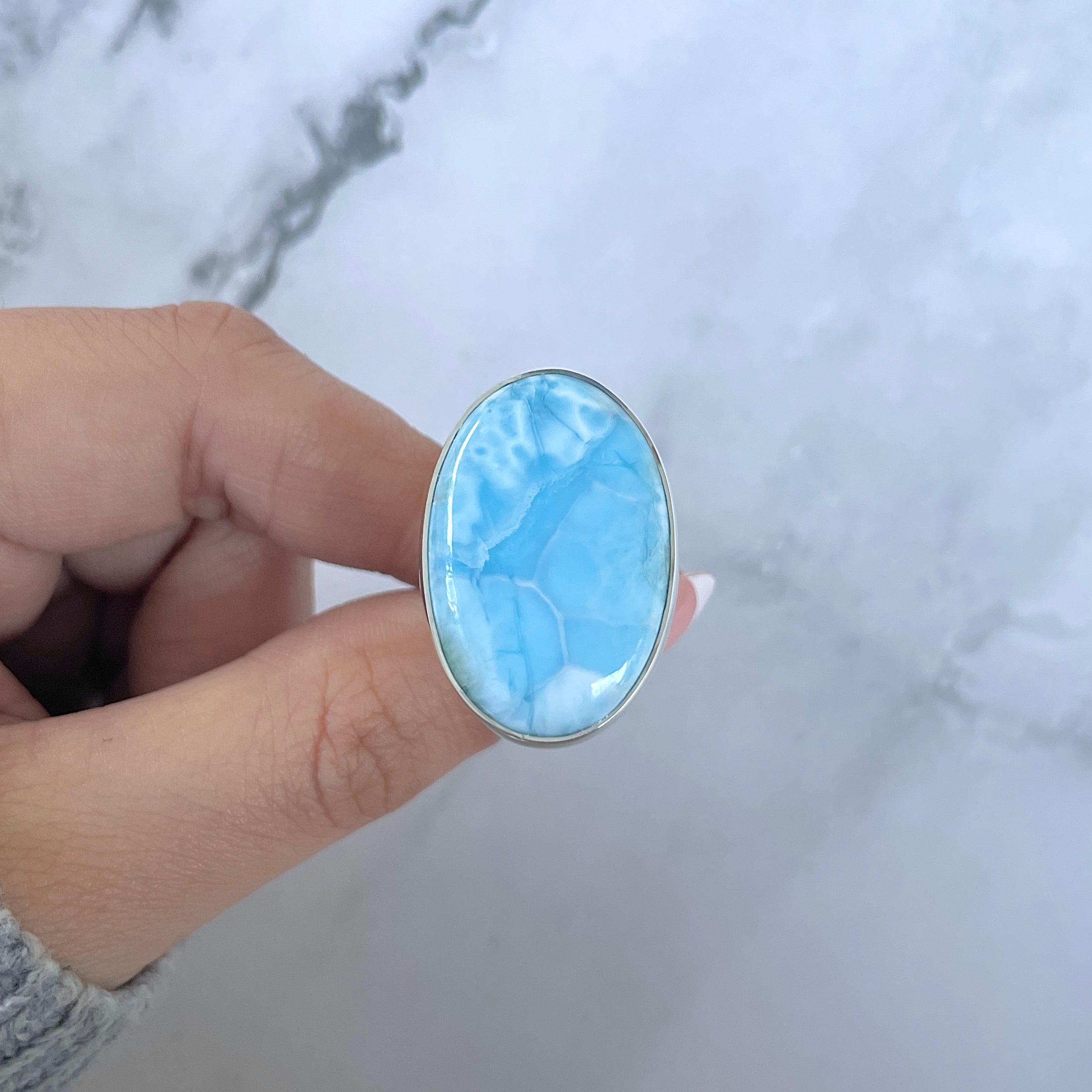 Larimar Adjustable Ring-(LAR-R-1537.)