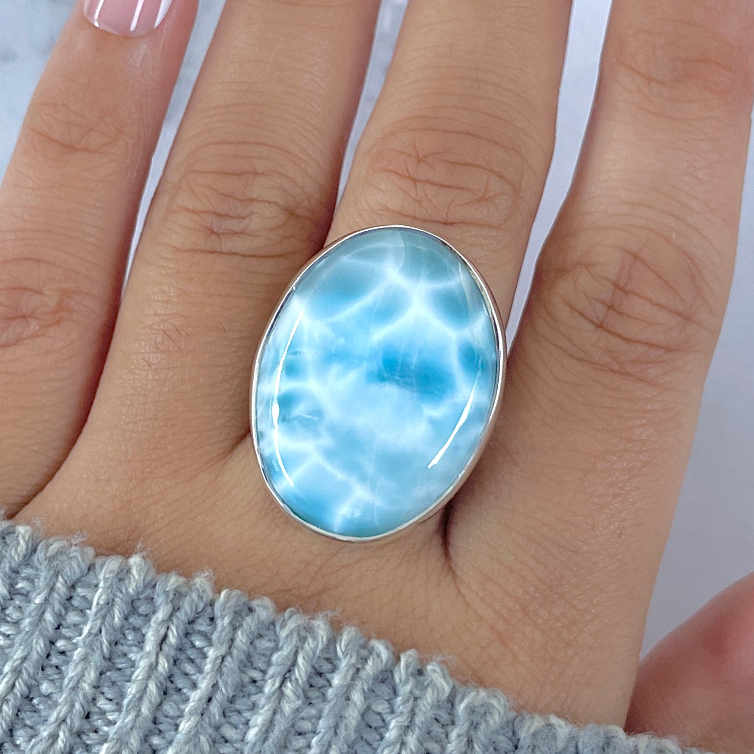 Larimar Adjustable Ring-(LAR-R-1538.)