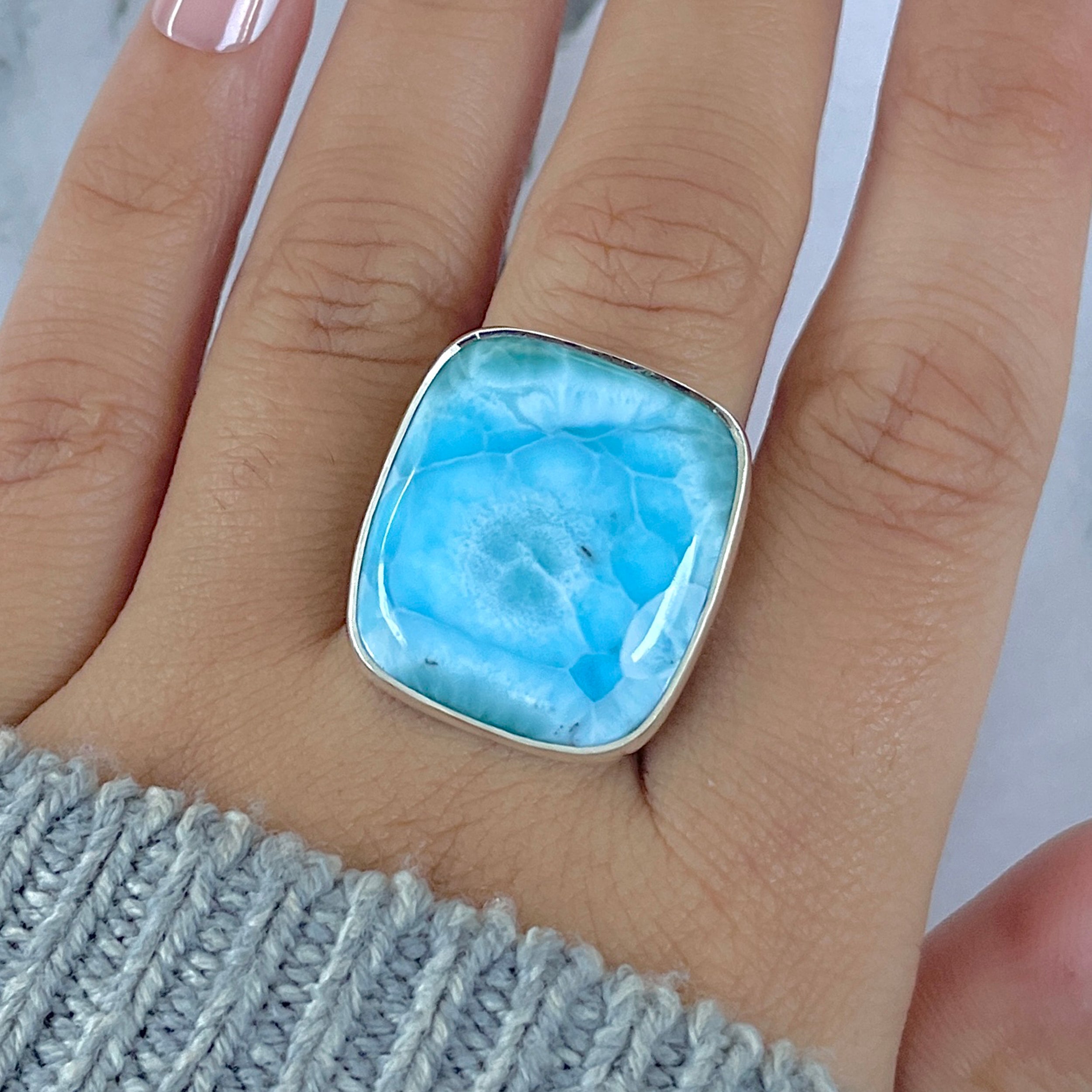 Larimar Adjustable Ring-(LAR-R-1539.)
