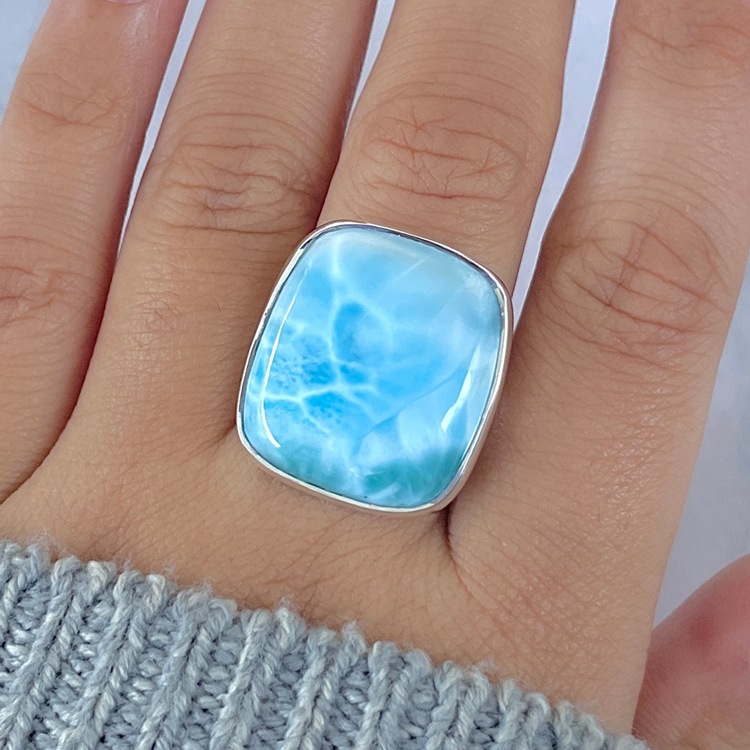 Larimar Adjustable Ring-(LAR-R-1540.)