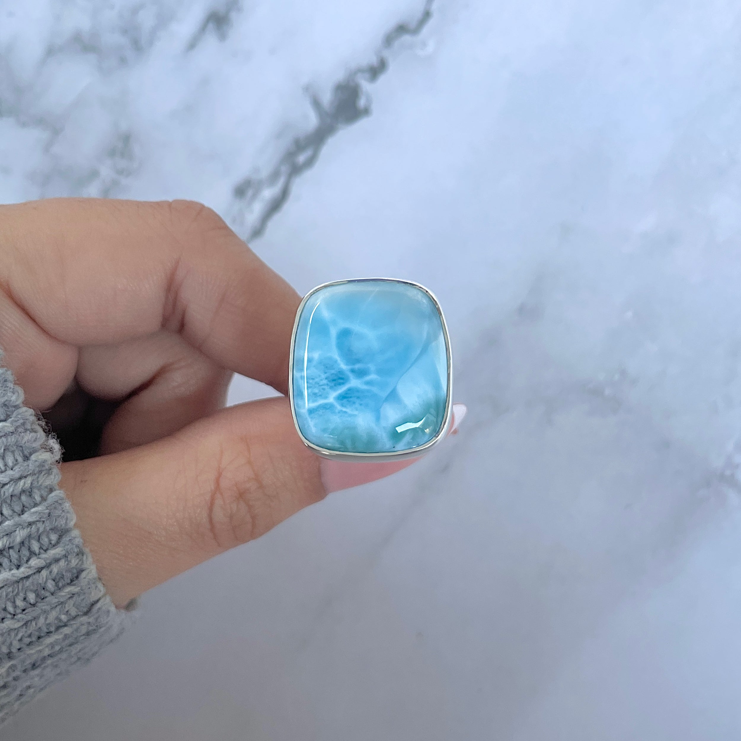 Larimar Adjustable Ring-(LAR-R-1540.)