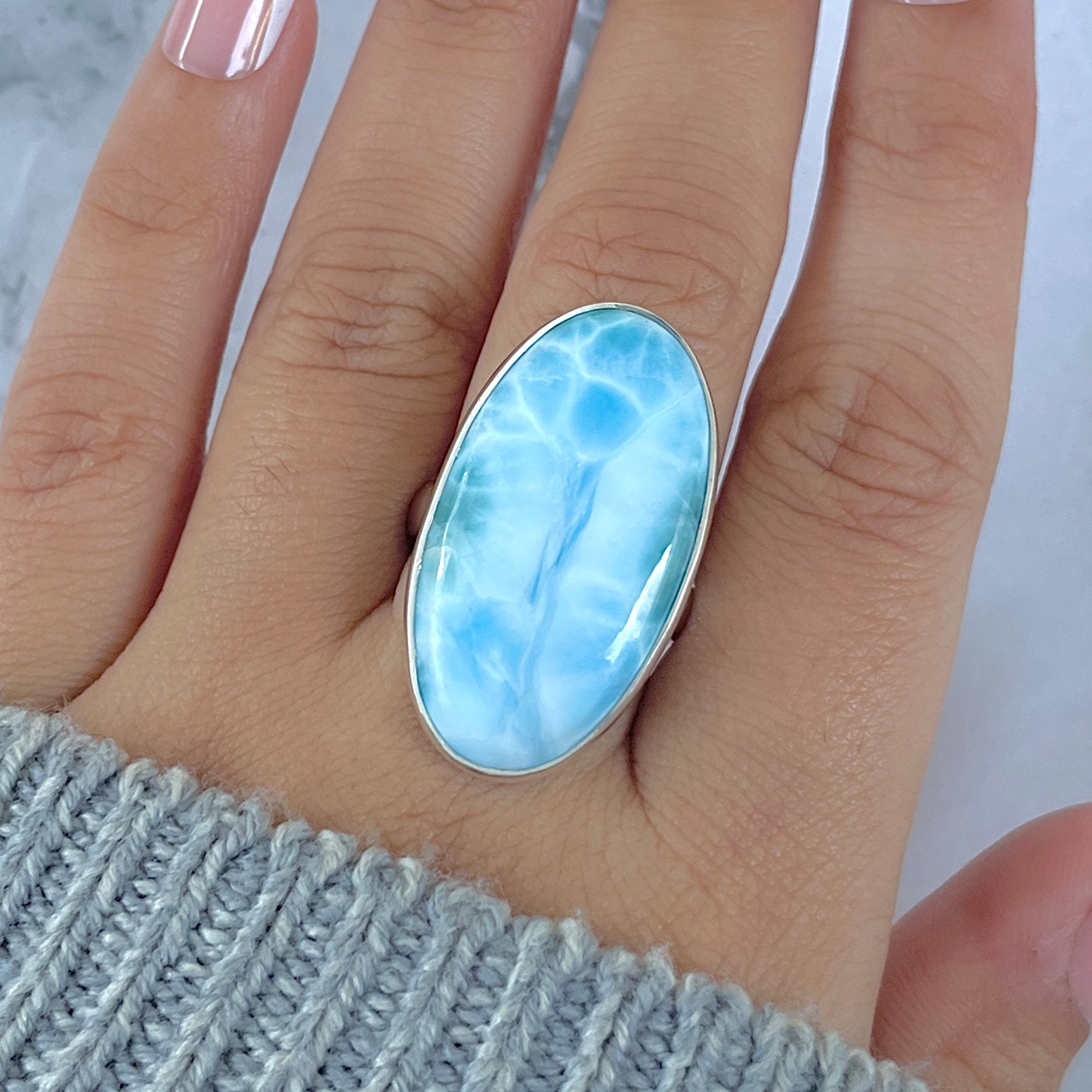 Larimar Adjustable Ring-(LAR-R-1541.)