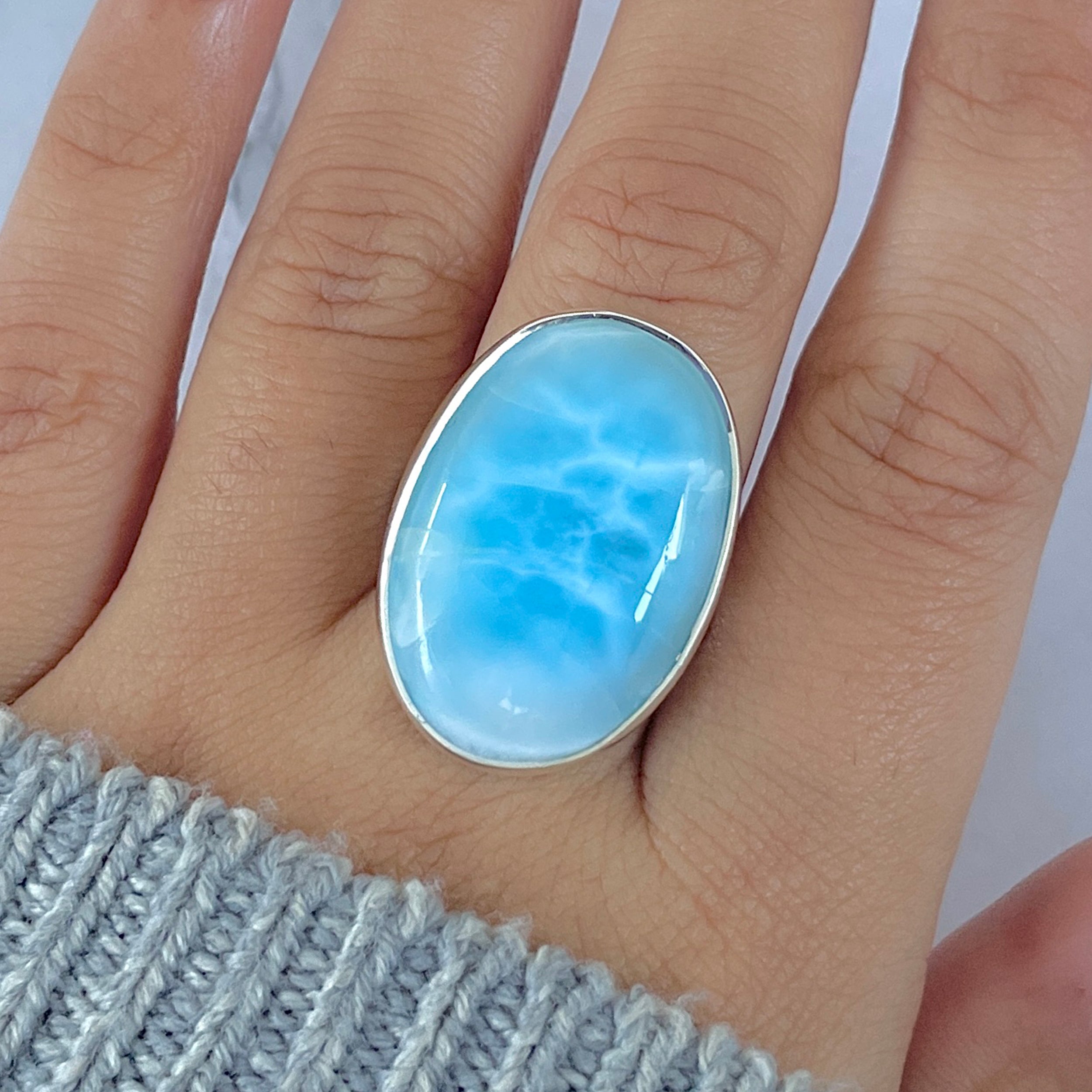 Larimar Adjustable Ring-(LAR-R-1542.)