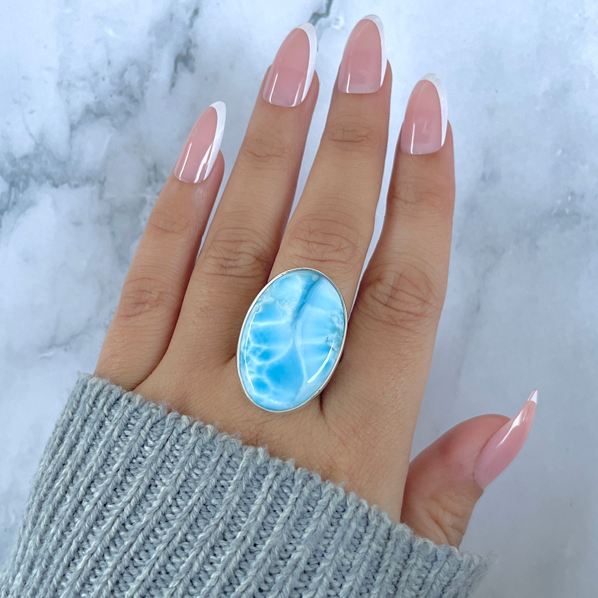 Larimar Adjustable Ring-(LAR-R-1543.)