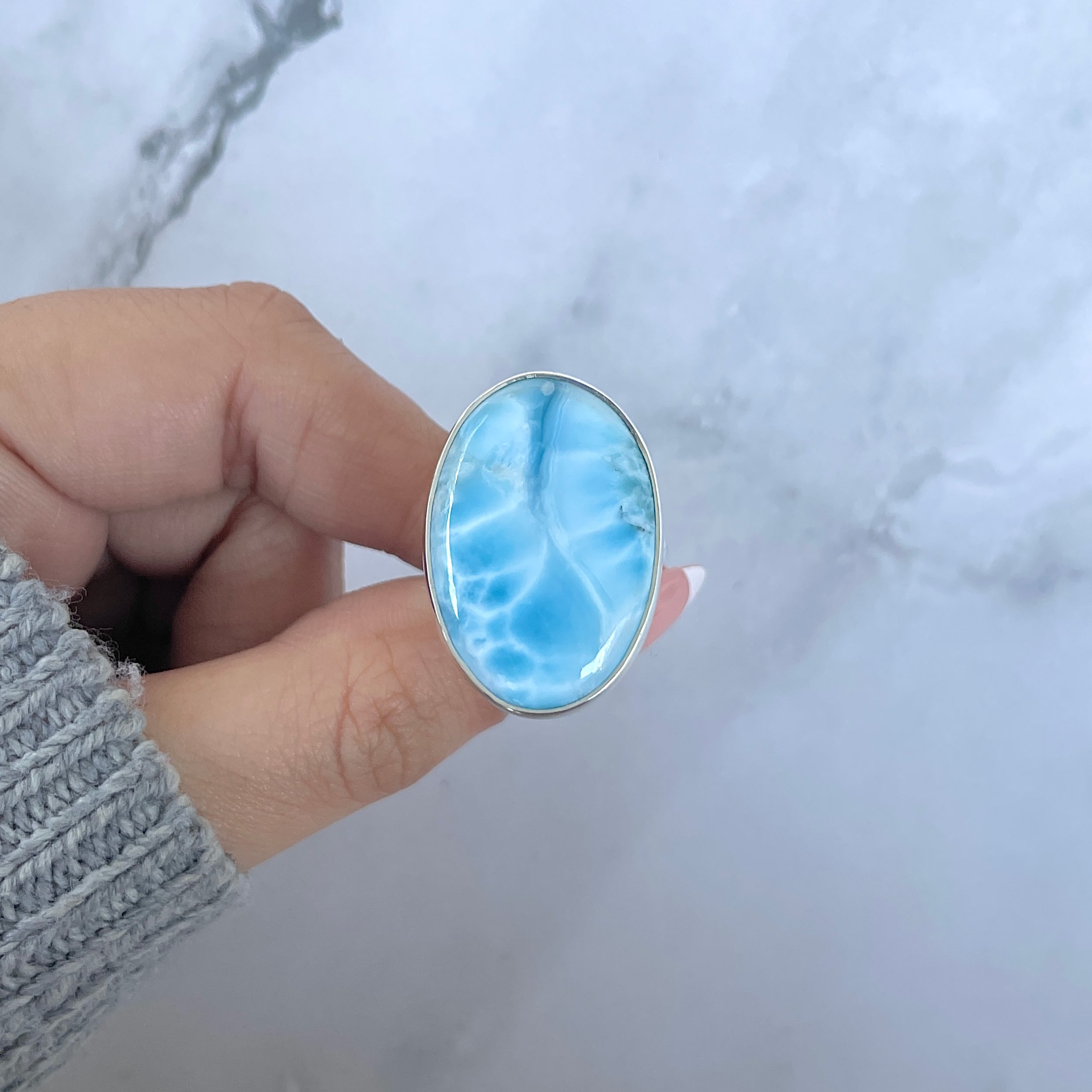 Larimar Adjustable Ring-(LAR-R-1543.)