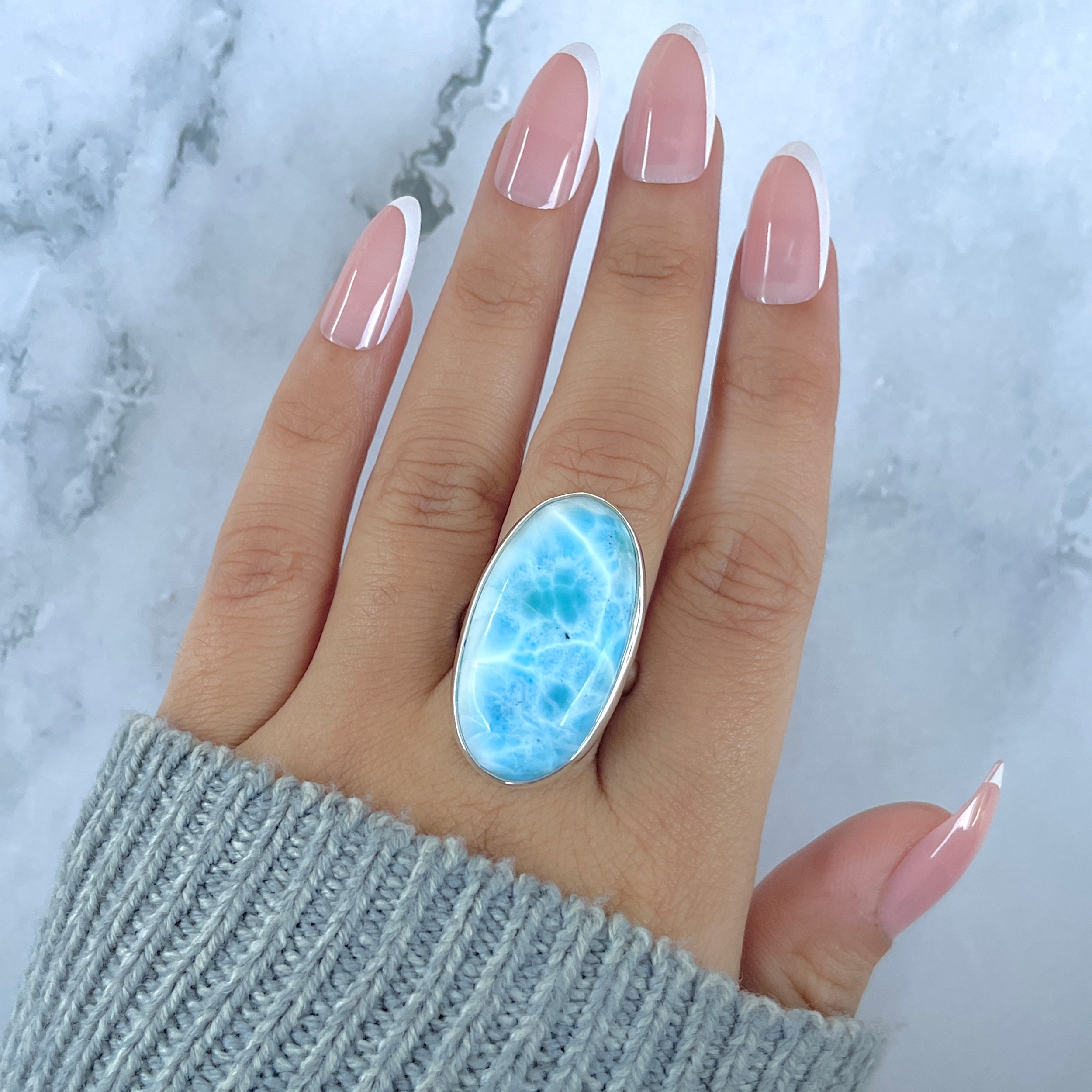 Larimar Adjustable Ring-(LAR-R-1544.)