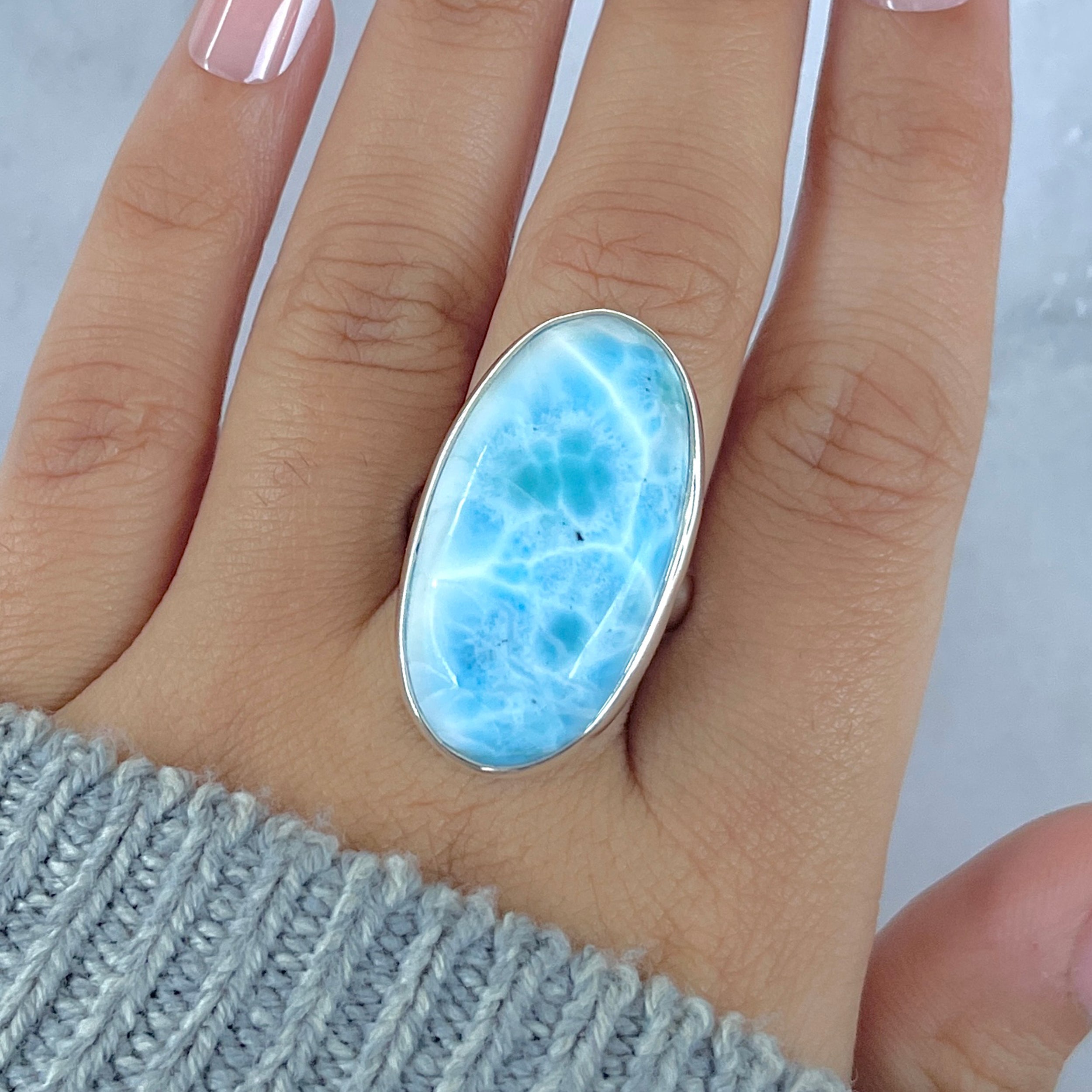 Larimar Adjustable Ring-(LAR-R-1544.)