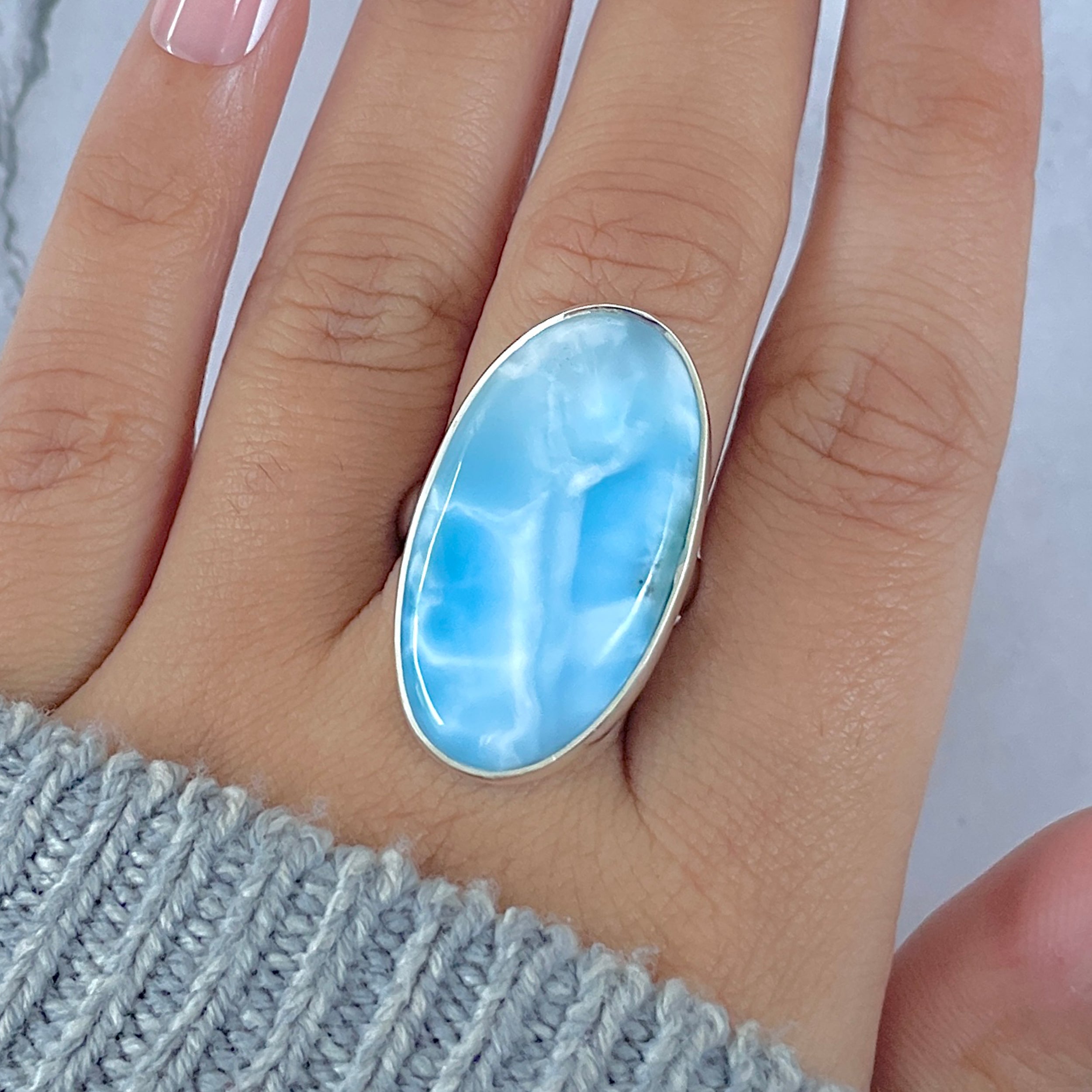 Larimar Adjustable Ring-(LAR-R-1545.)