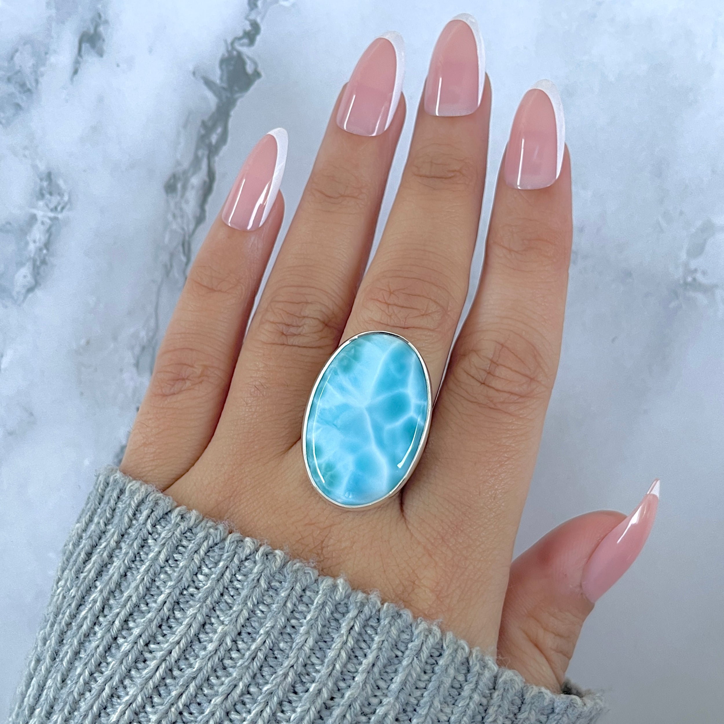 Larimar Adjustable Ring-(LAR-R-1546.)