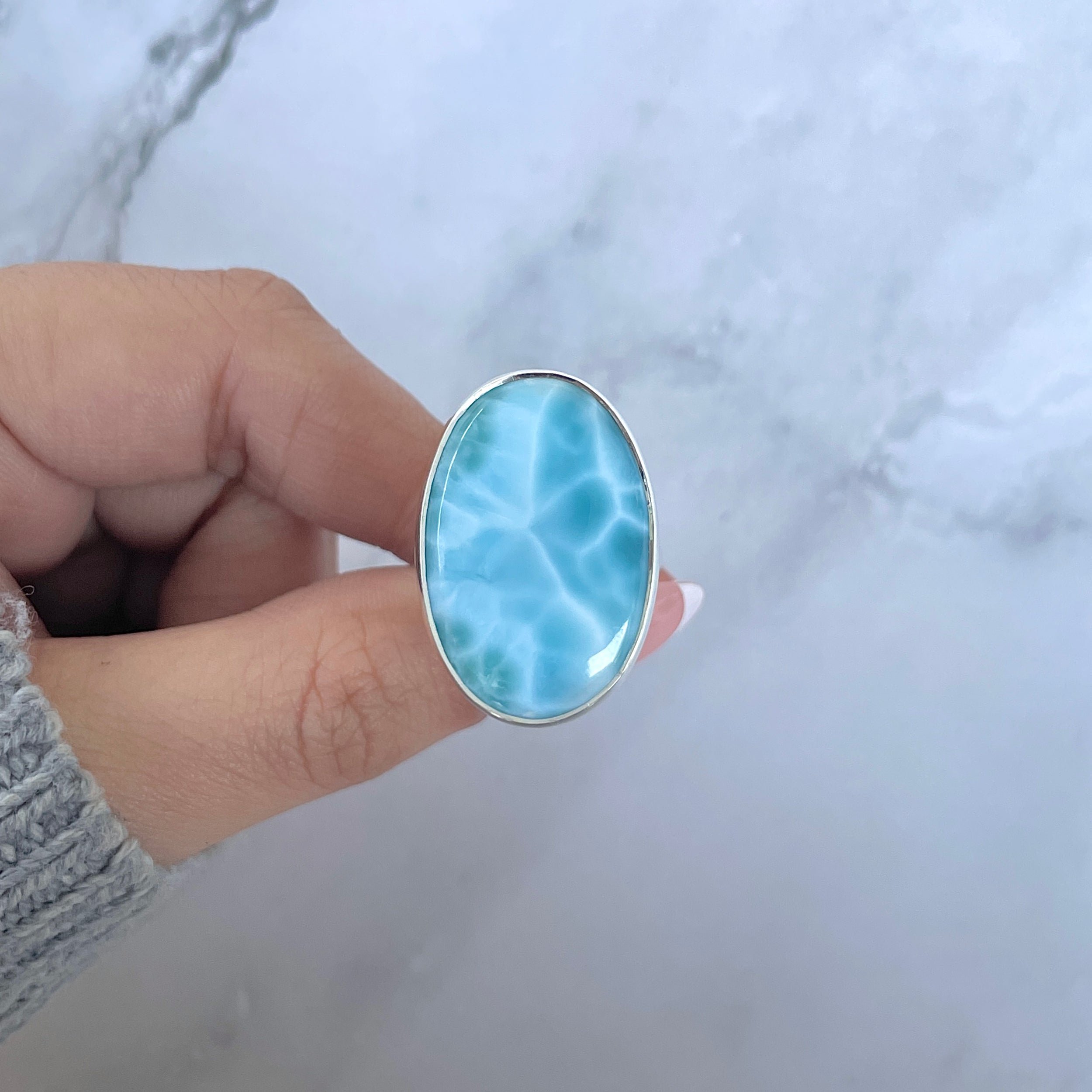 Larimar Adjustable Ring-(LAR-R-1546.)