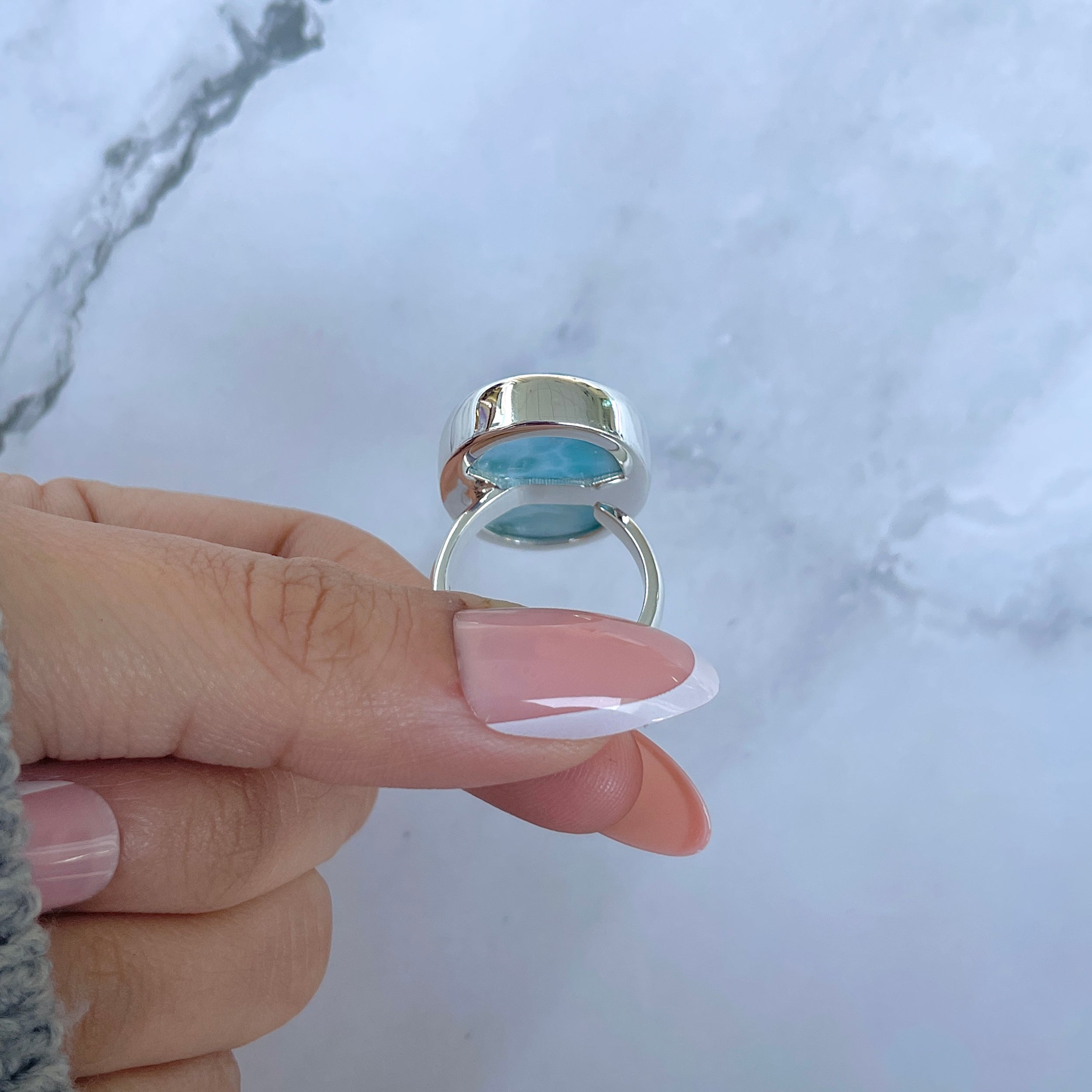 Larimar Adjustable Ring-(LAR-R-1546.)