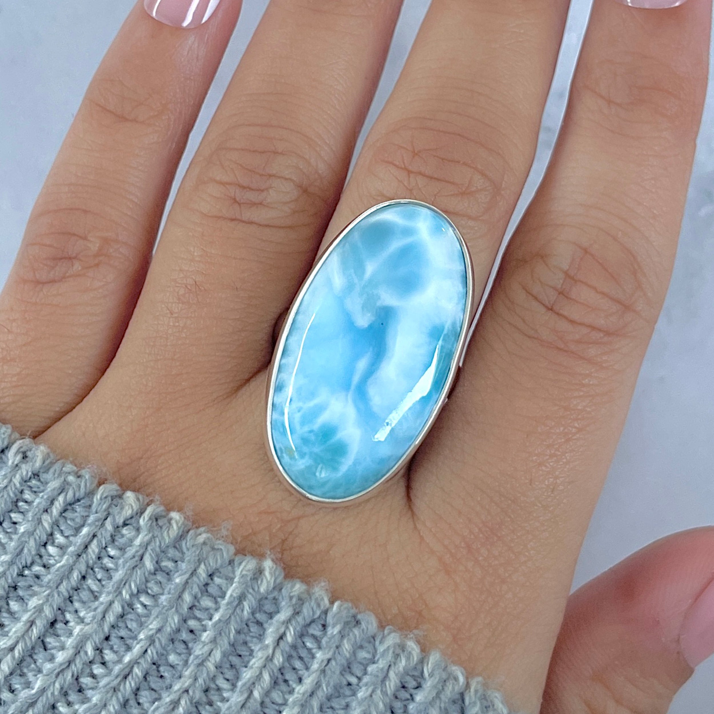 Larimar Adjustable Ring-(LAR-R-1547.)