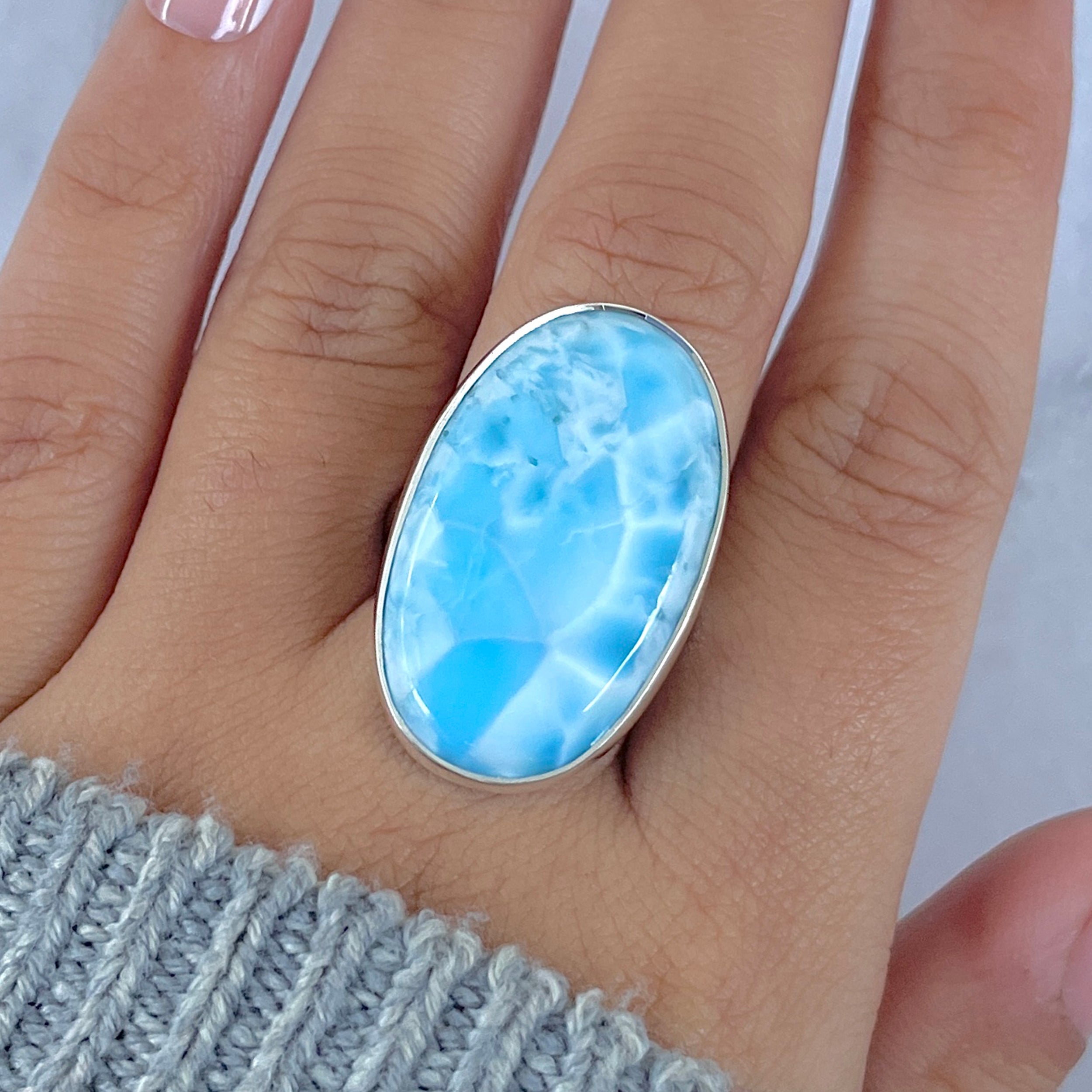 Larimar Adjustable Ring-(LAR-R-1548.)