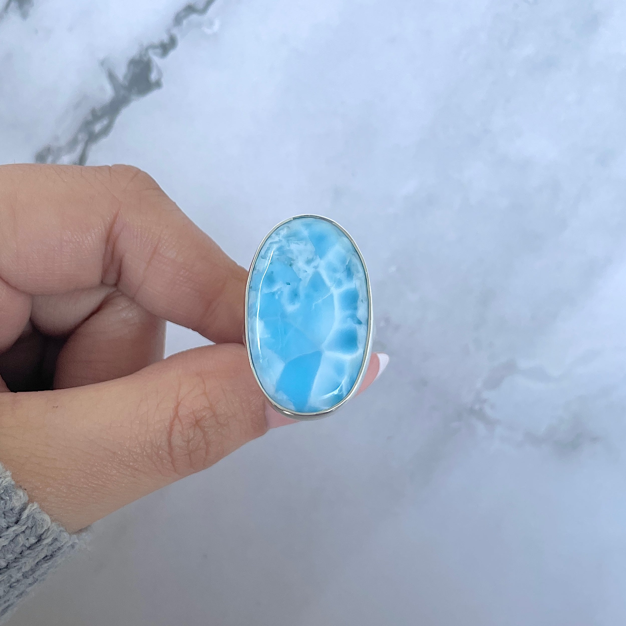 Larimar Adjustable Ring-(LAR-R-1548.)