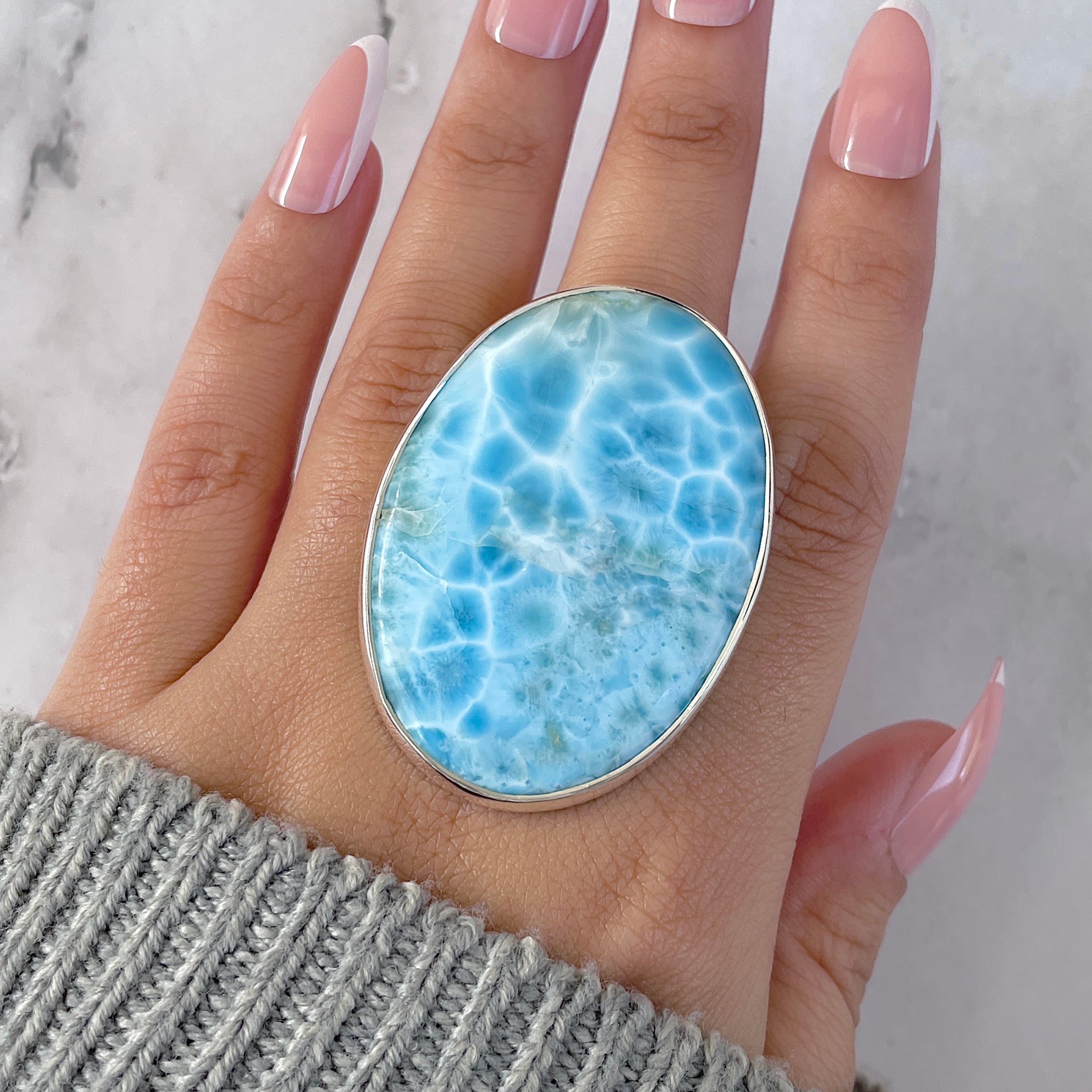 Larimar Adjustable Ring-(LAR-R-1549.)