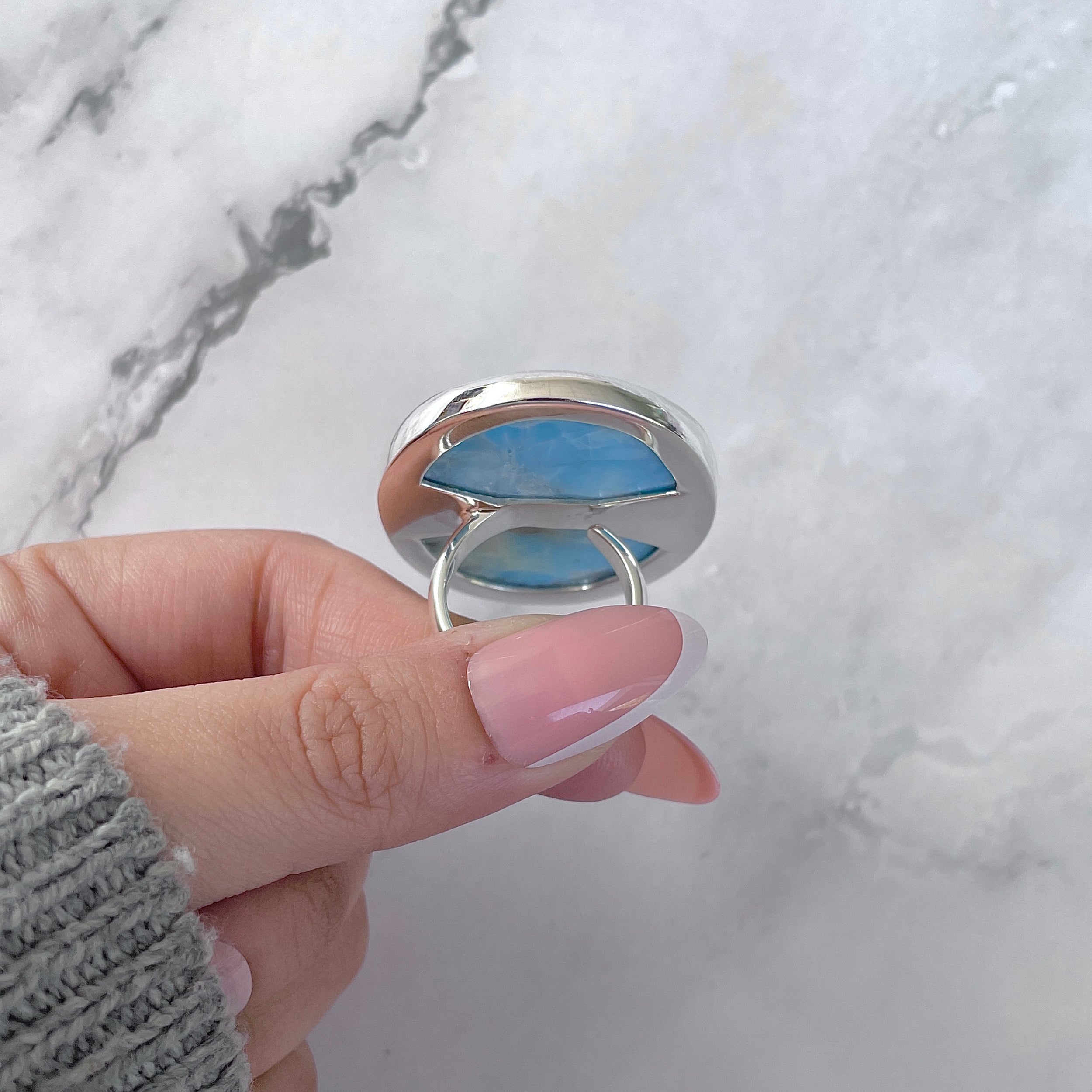 Larimar Adjustable Ring-(LAR-R-1549.)