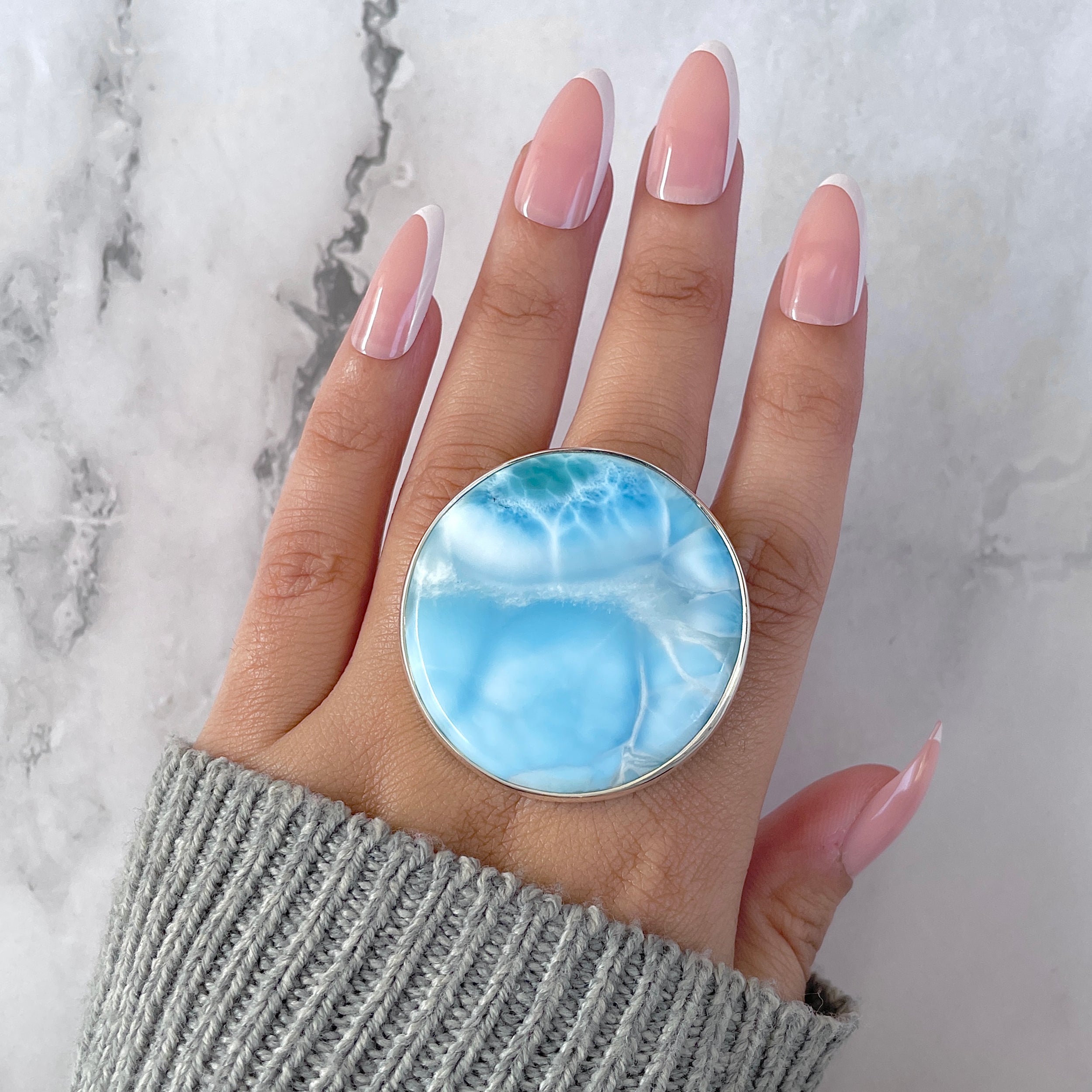 Larimar Adjustable Ring-(LAR-R-1550.)