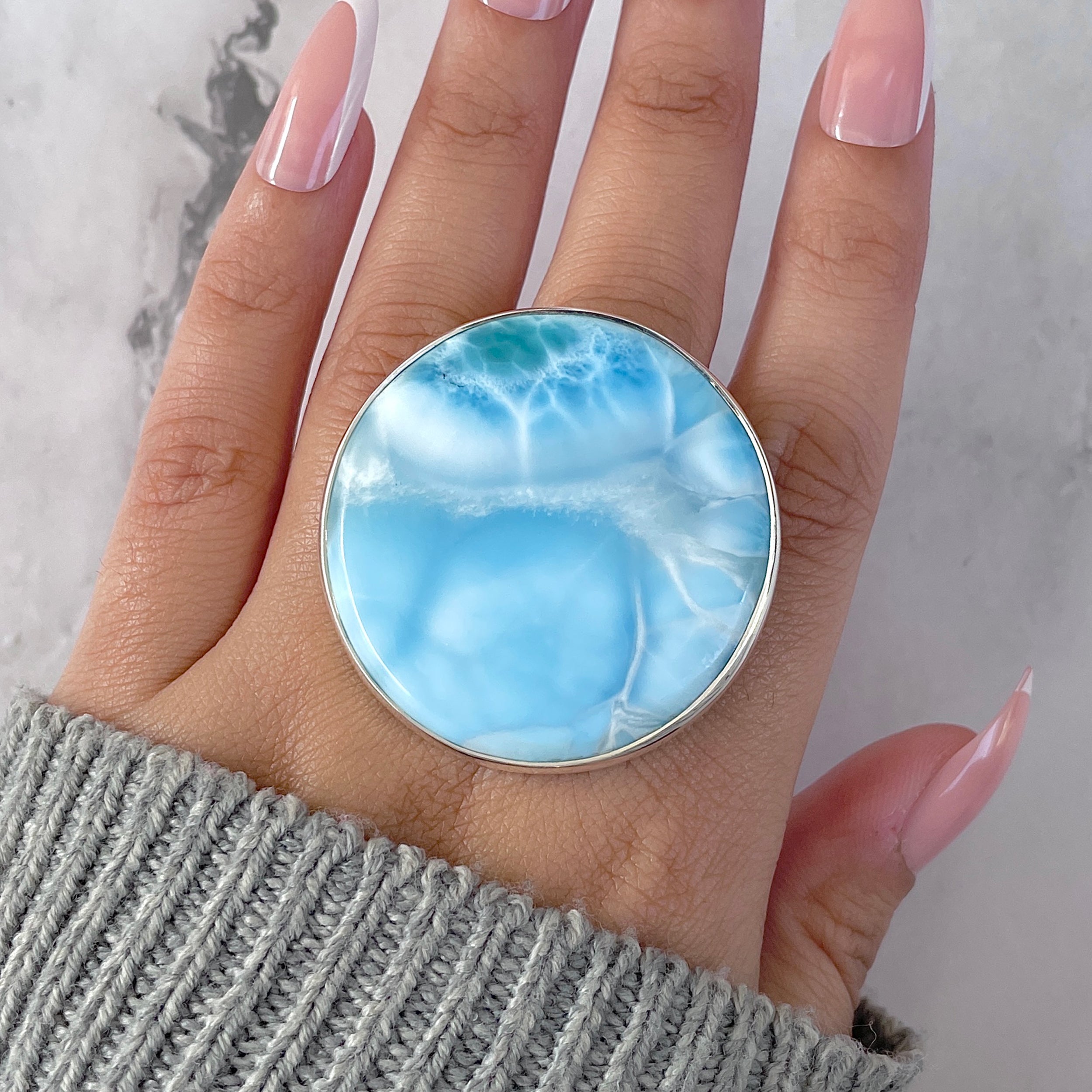 Larimar Adjustable Ring-(LAR-R-1550.)
