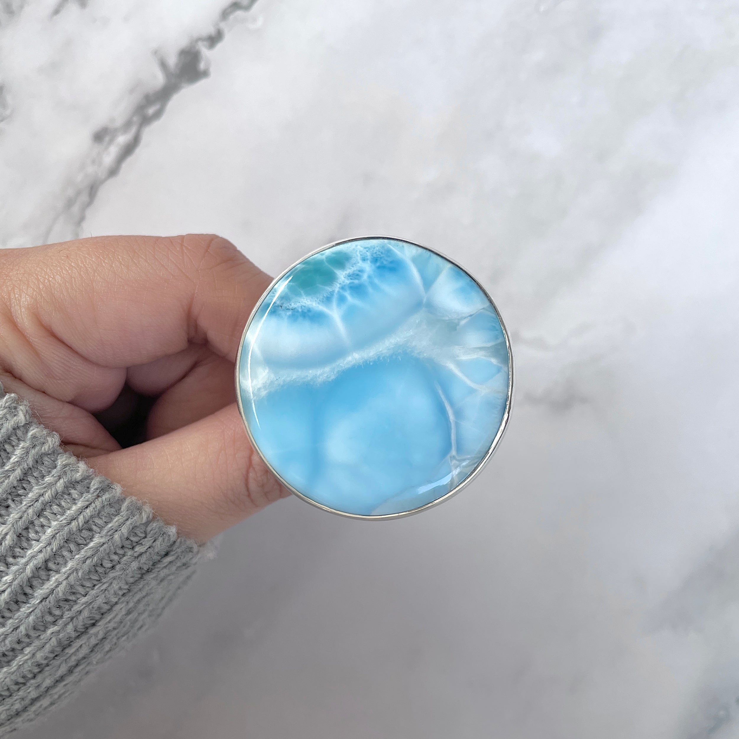 Larimar Adjustable Ring-(LAR-R-1550.)