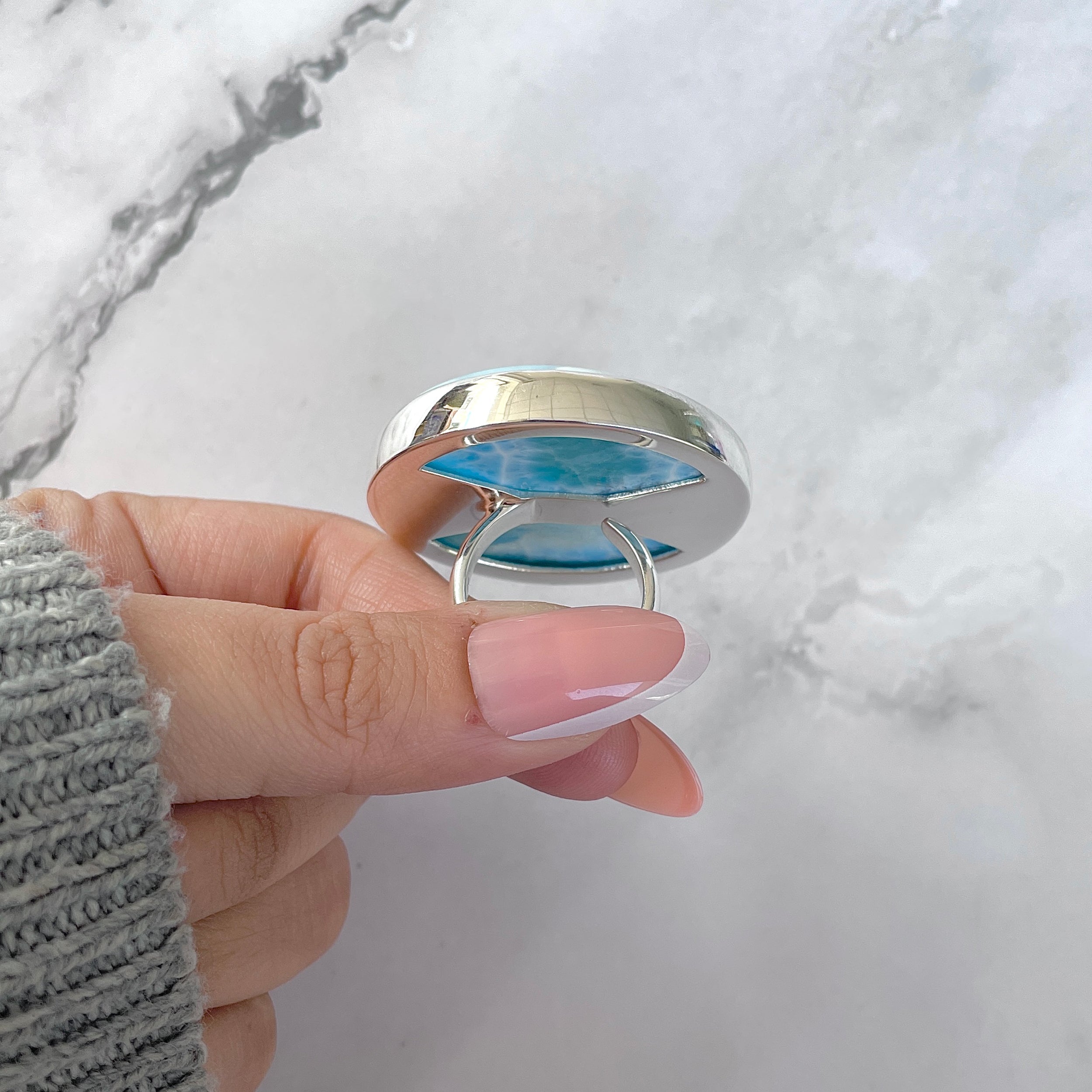 Larimar Adjustable Ring-(LAR-R-1550.)