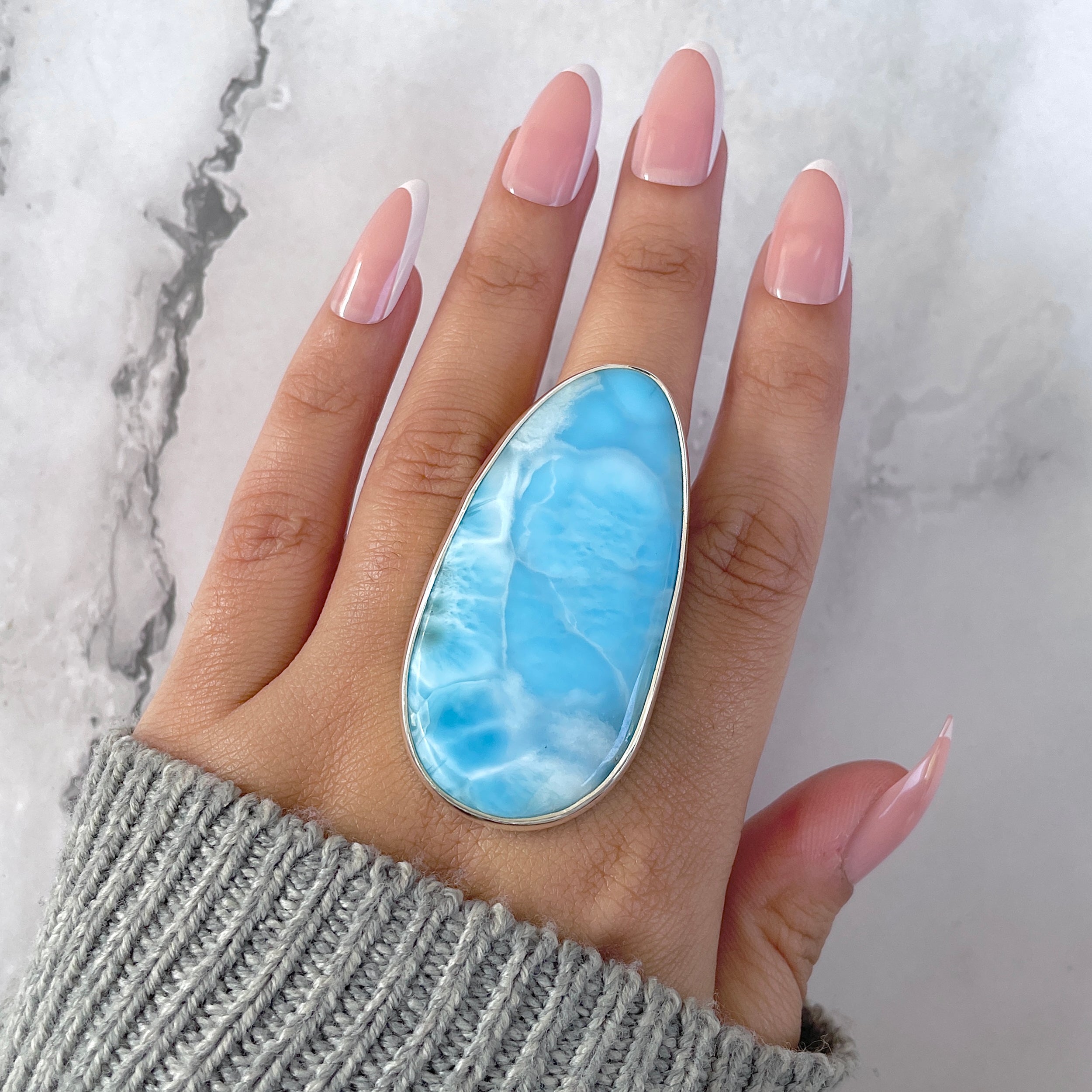 Larimar Adjustable Ring-(LAR-R-1551.)