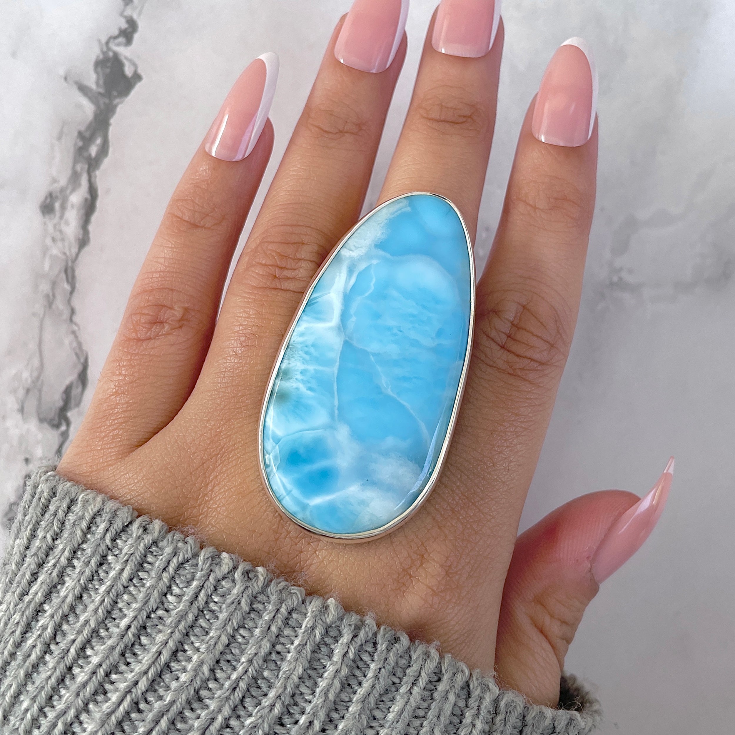 Larimar Adjustable Ring-(LAR-R-1551.)