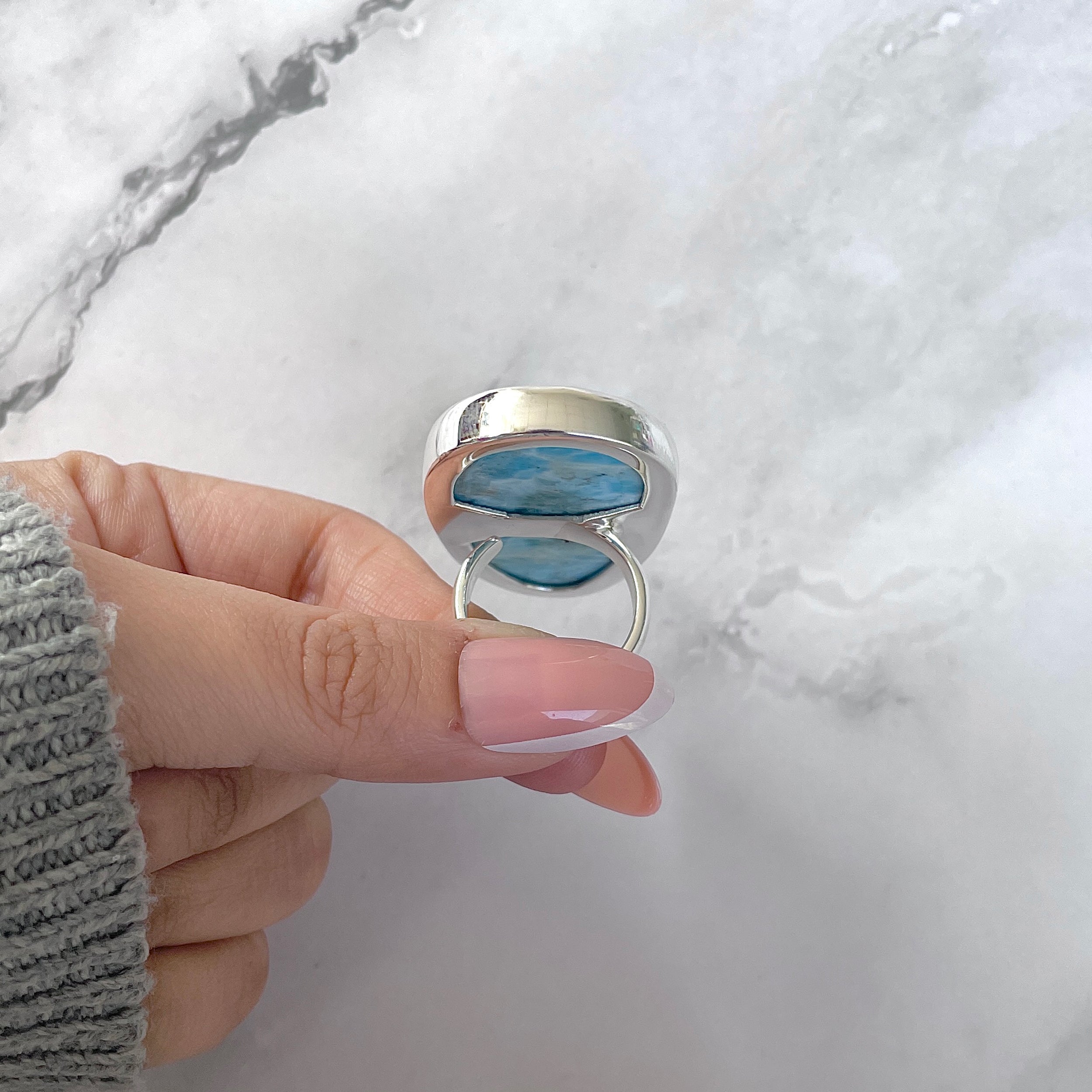 Larimar Adjustable Ring-(LAR-R-1551.)