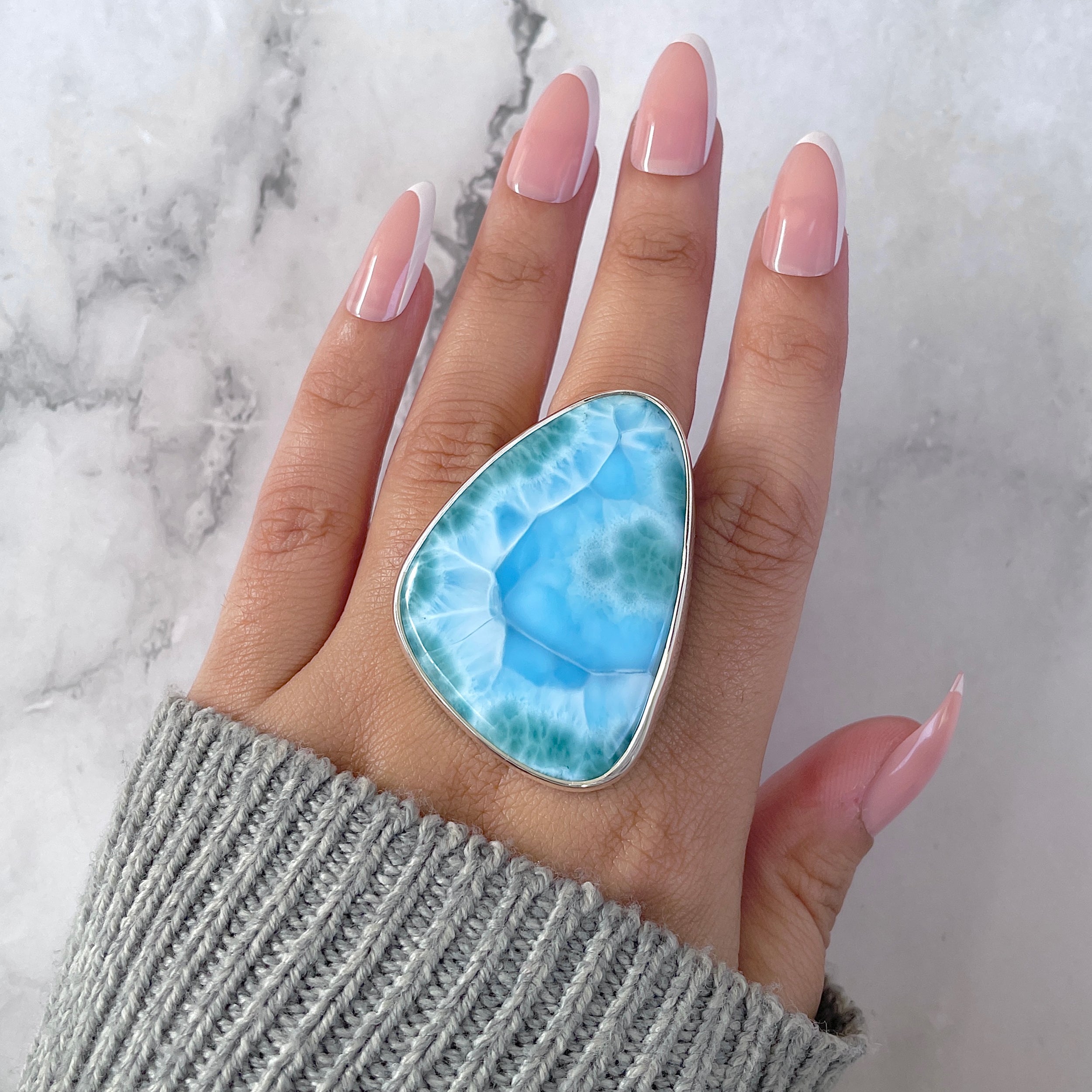 Larimar Adjustable Ring-(LAR-R-1552.)