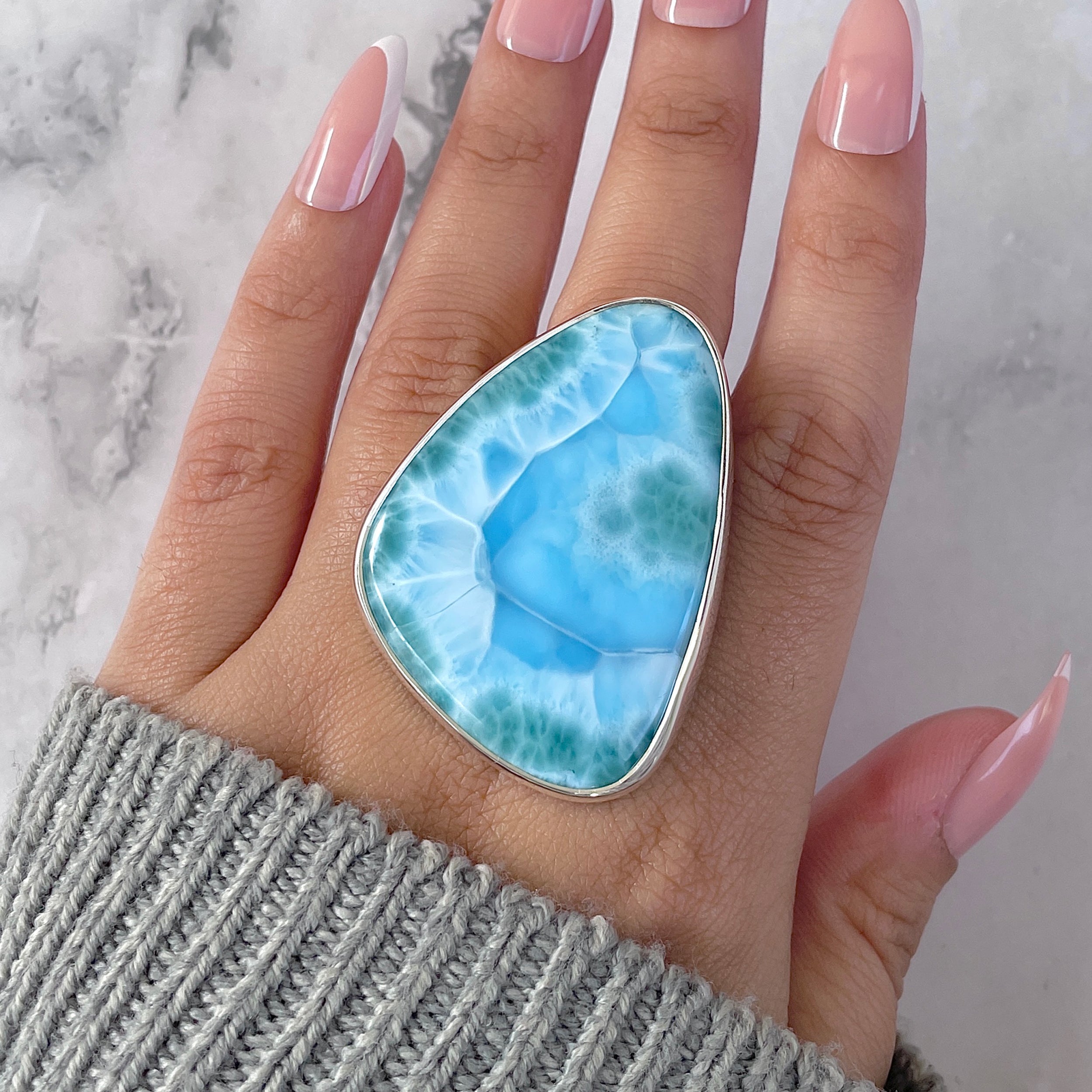 Larimar Adjustable Ring-(LAR-R-1552.)