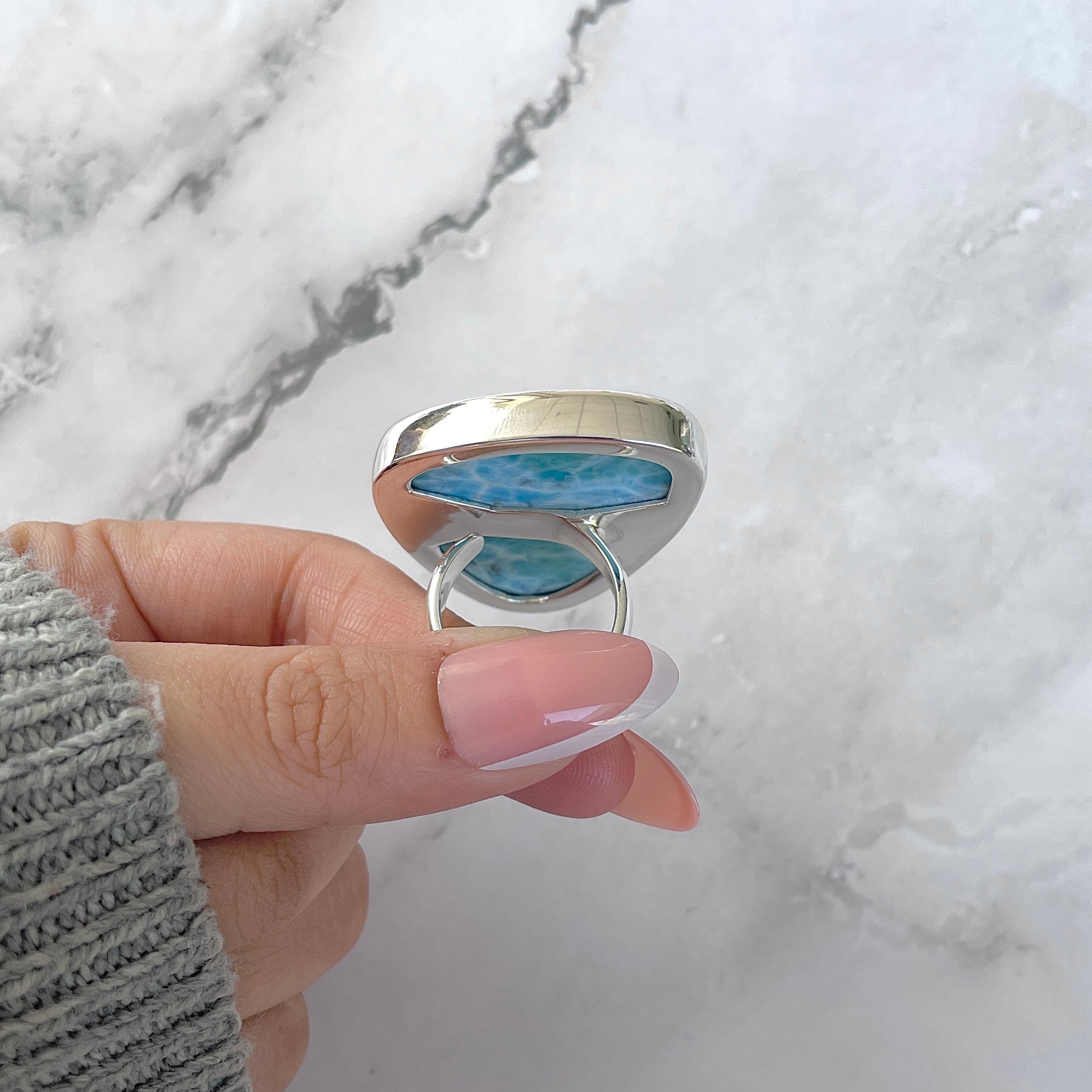 Larimar Adjustable Ring-(LAR-R-1552.)