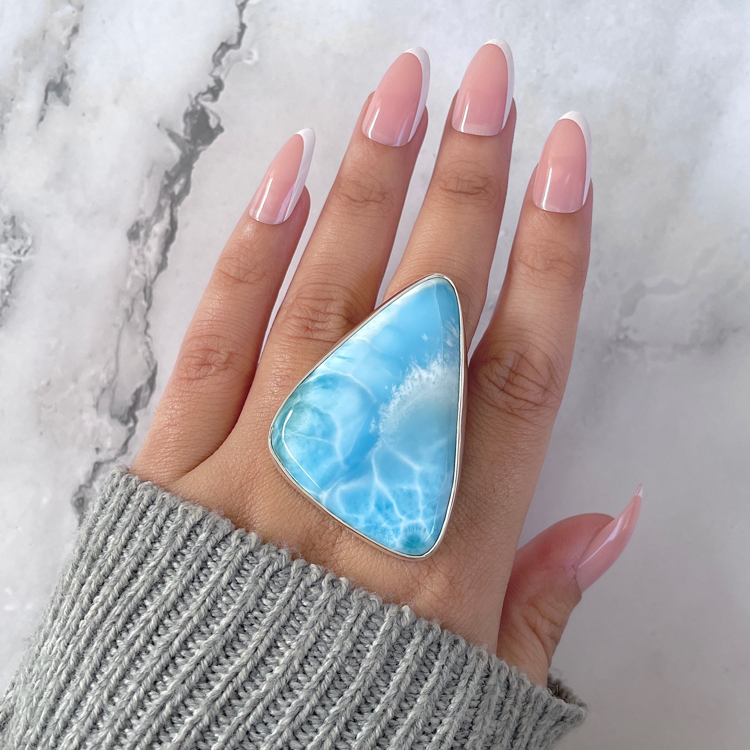 Larimar Adjustable Ring-(LAR-R-1553.)