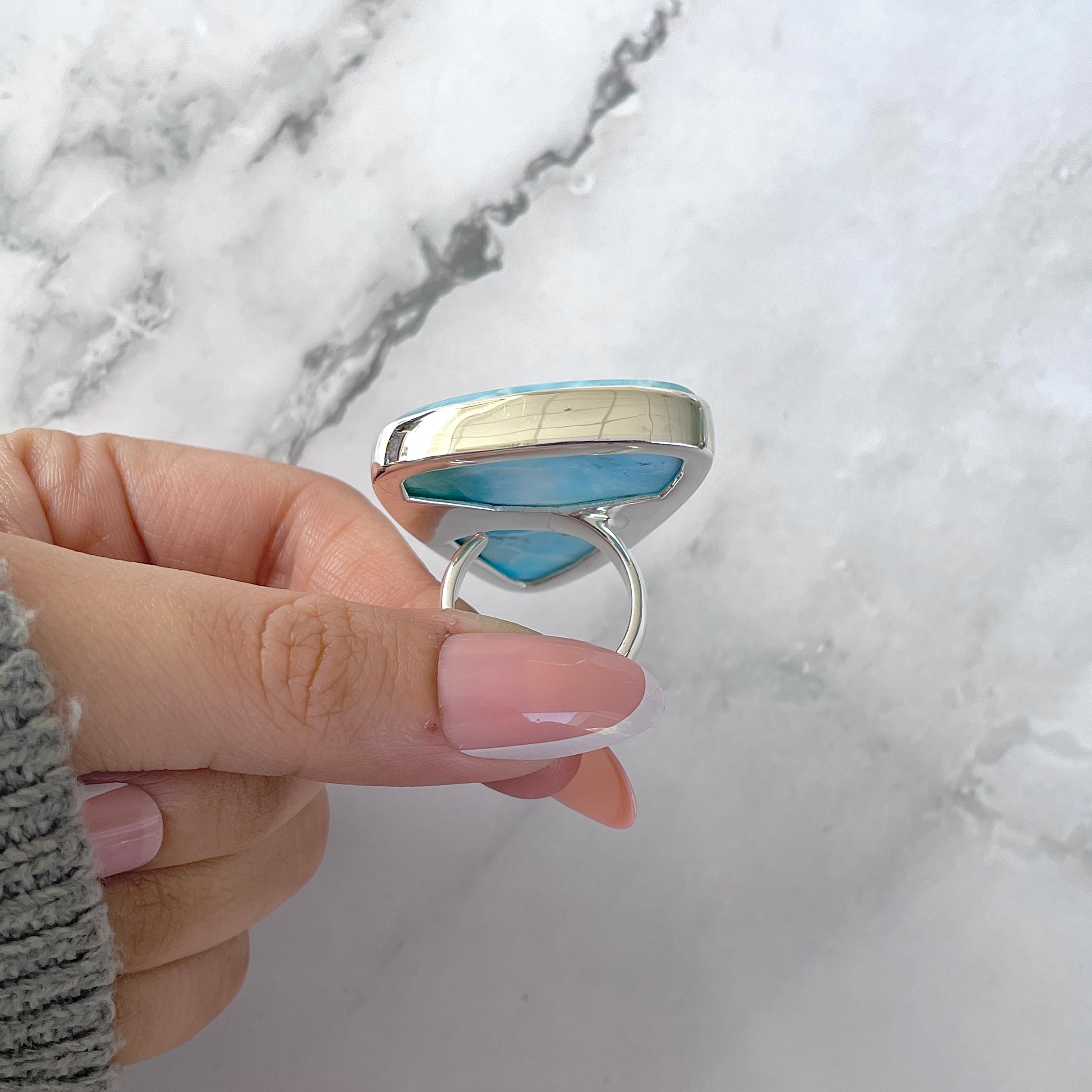 Larimar Adjustable Ring-(LAR-R-1553.)