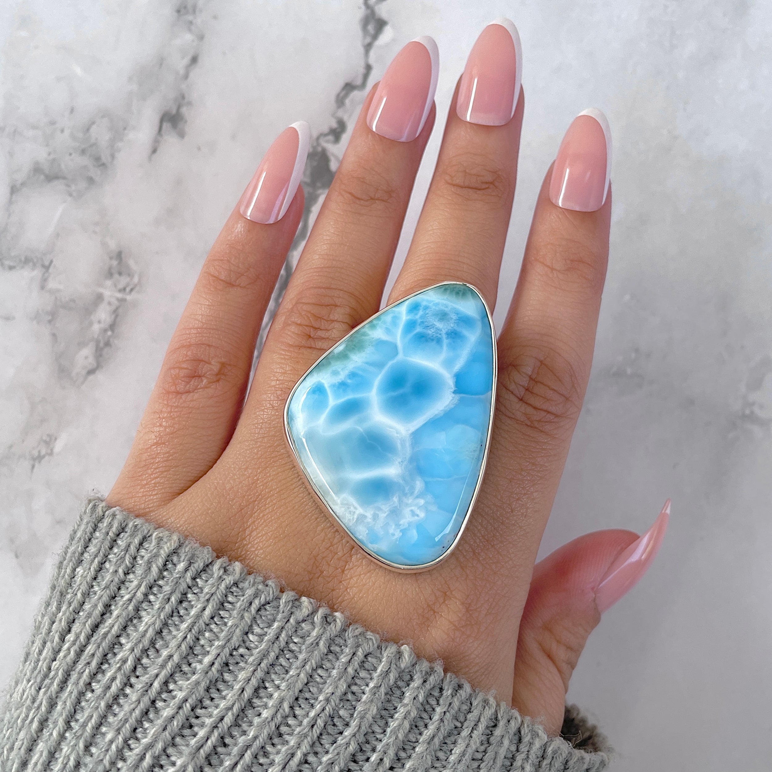 Larimar Adjustable Ring-(LAR-R-1554.)