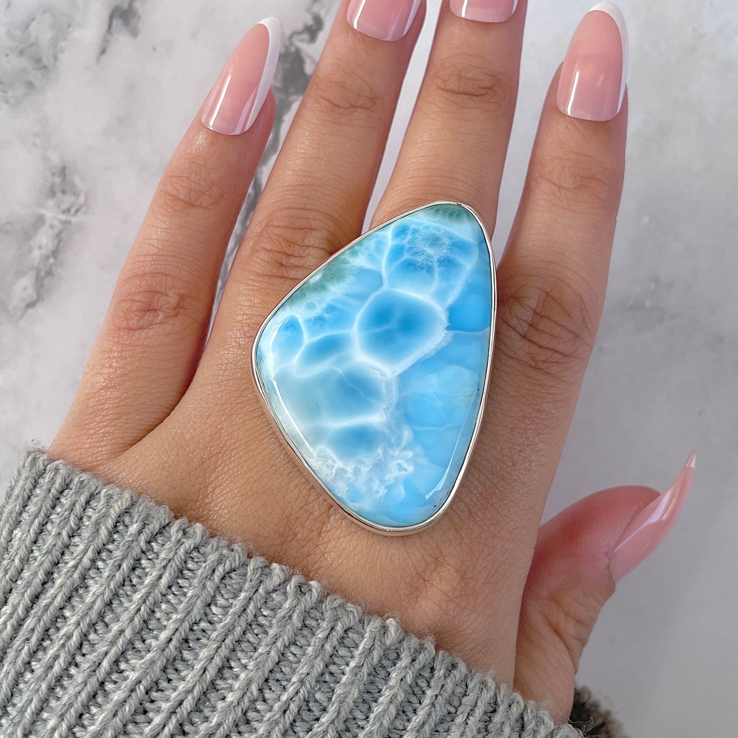 Larimar Adjustable Ring-(LAR-R-1554.)