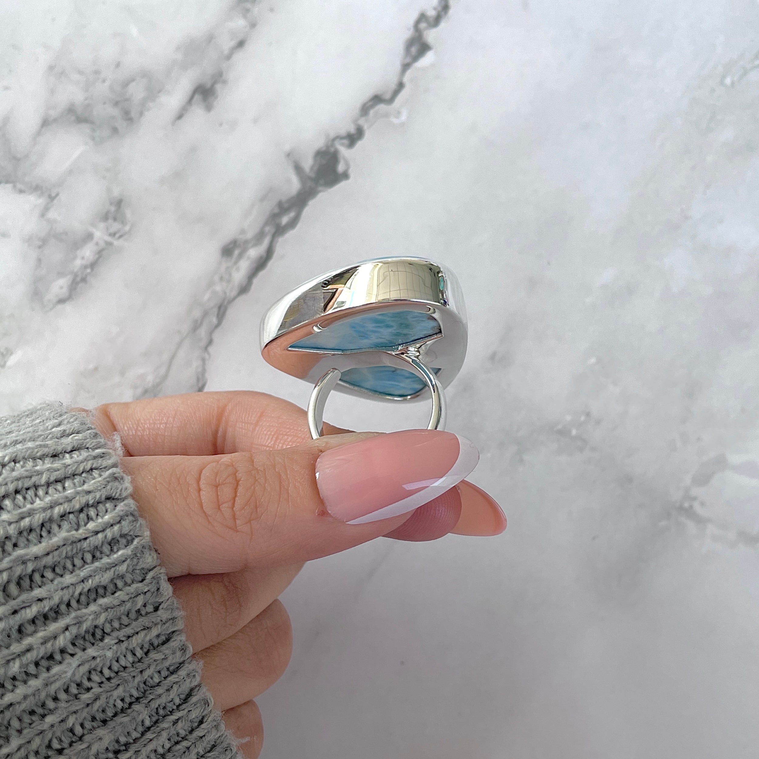Larimar Adjustable Ring-(LAR-R-1554.)