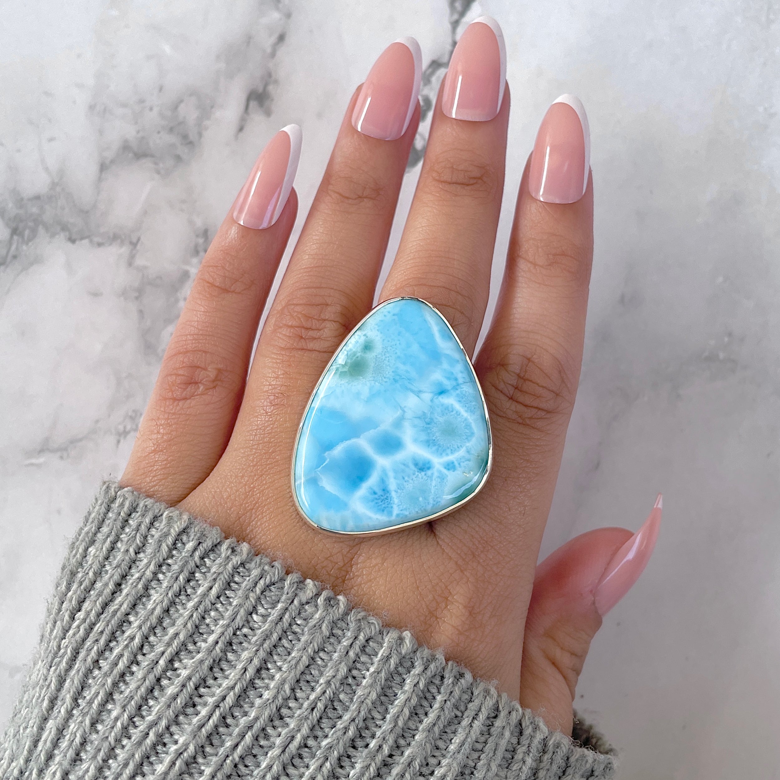 Larimar Adjustable Ring-(LAR-R-1555.)