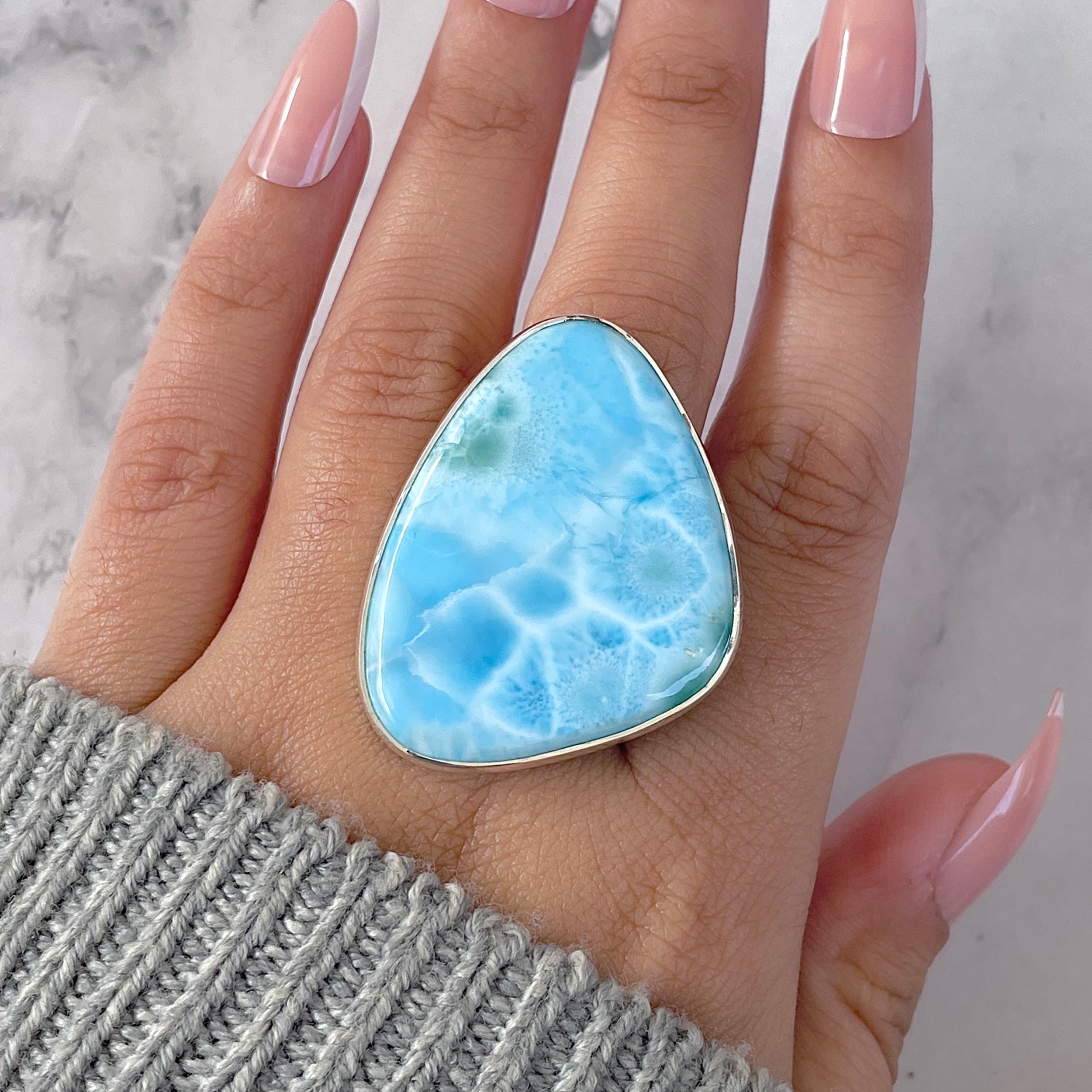 Larimar Adjustable Ring-(LAR-R-1555.)