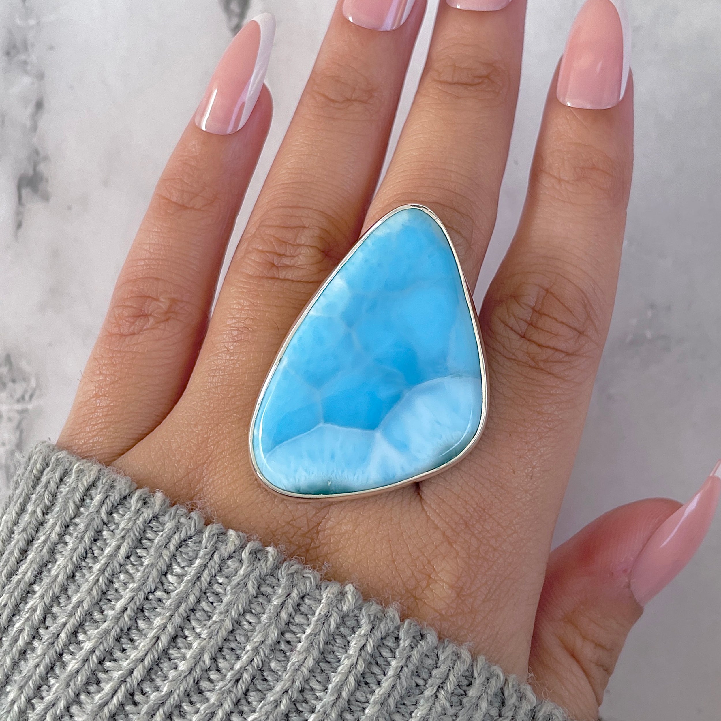 Larimar Adjustable Ring-(LAR-R-1556.)