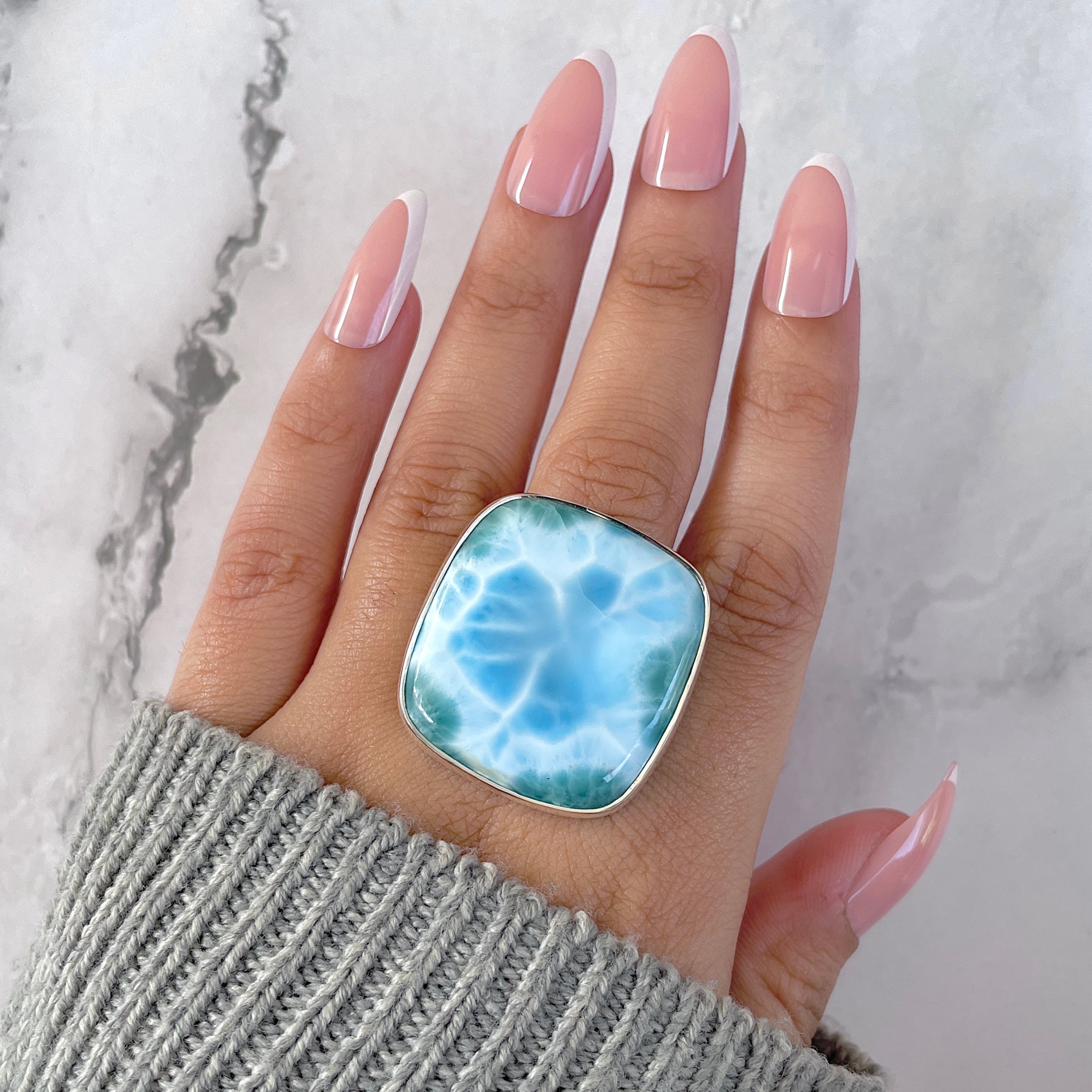 Larimar Adjustable Ring-(LAR-R-1557.)