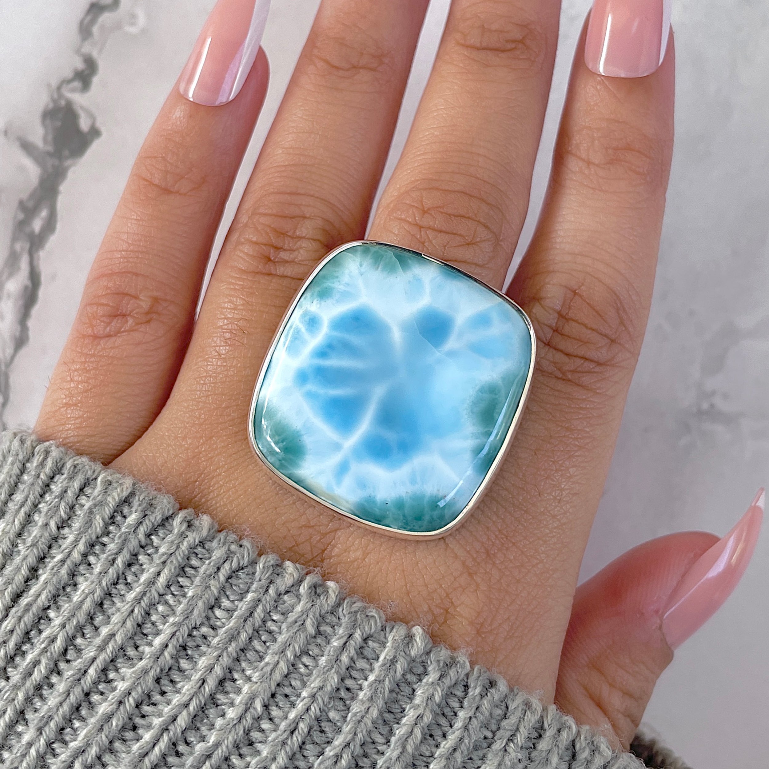 Larimar Adjustable Ring-(LAR-R-1557.)