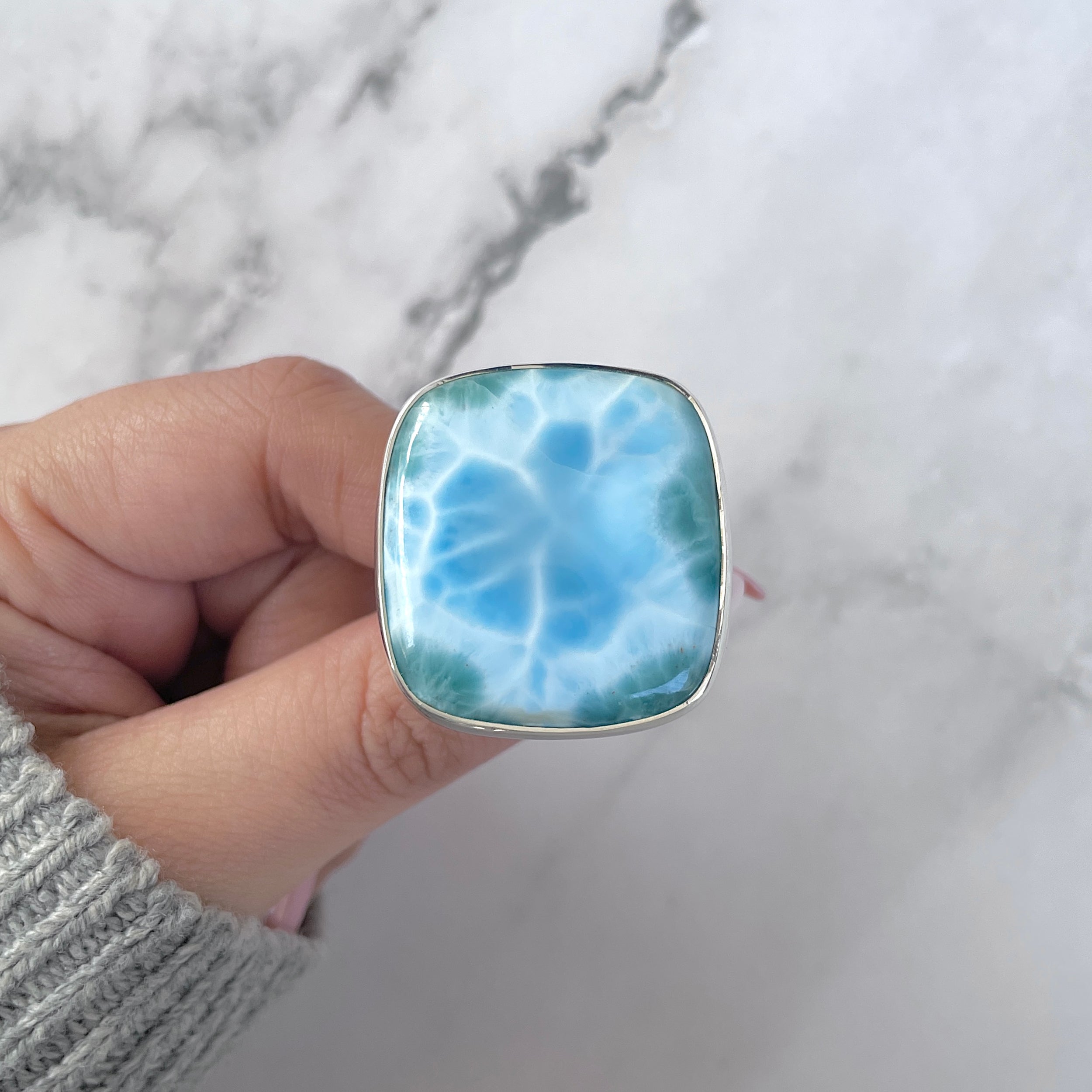 Larimar Adjustable Ring-(LAR-R-1557.)