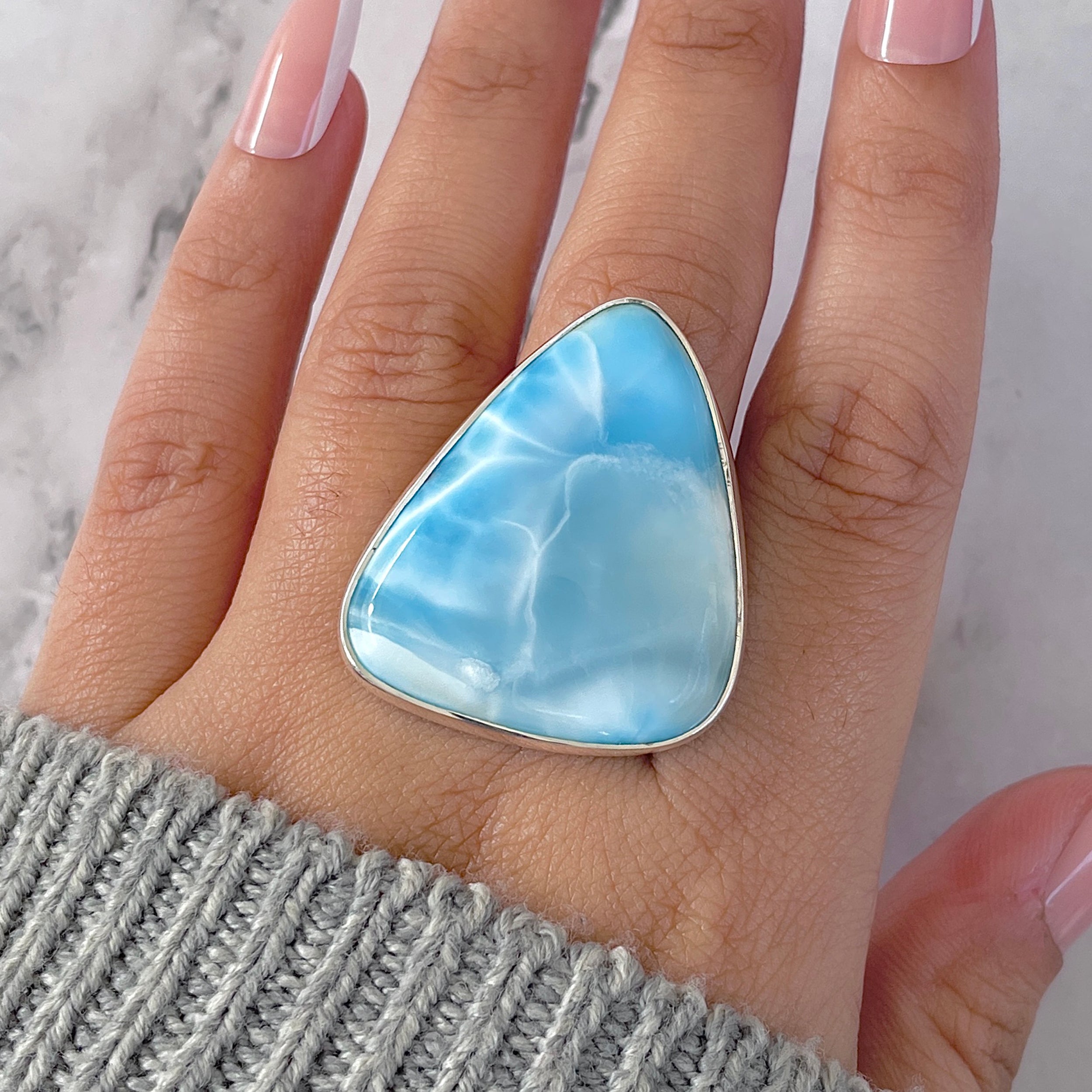 Larimar Adjustable Ring-(LAR-R-1558.)