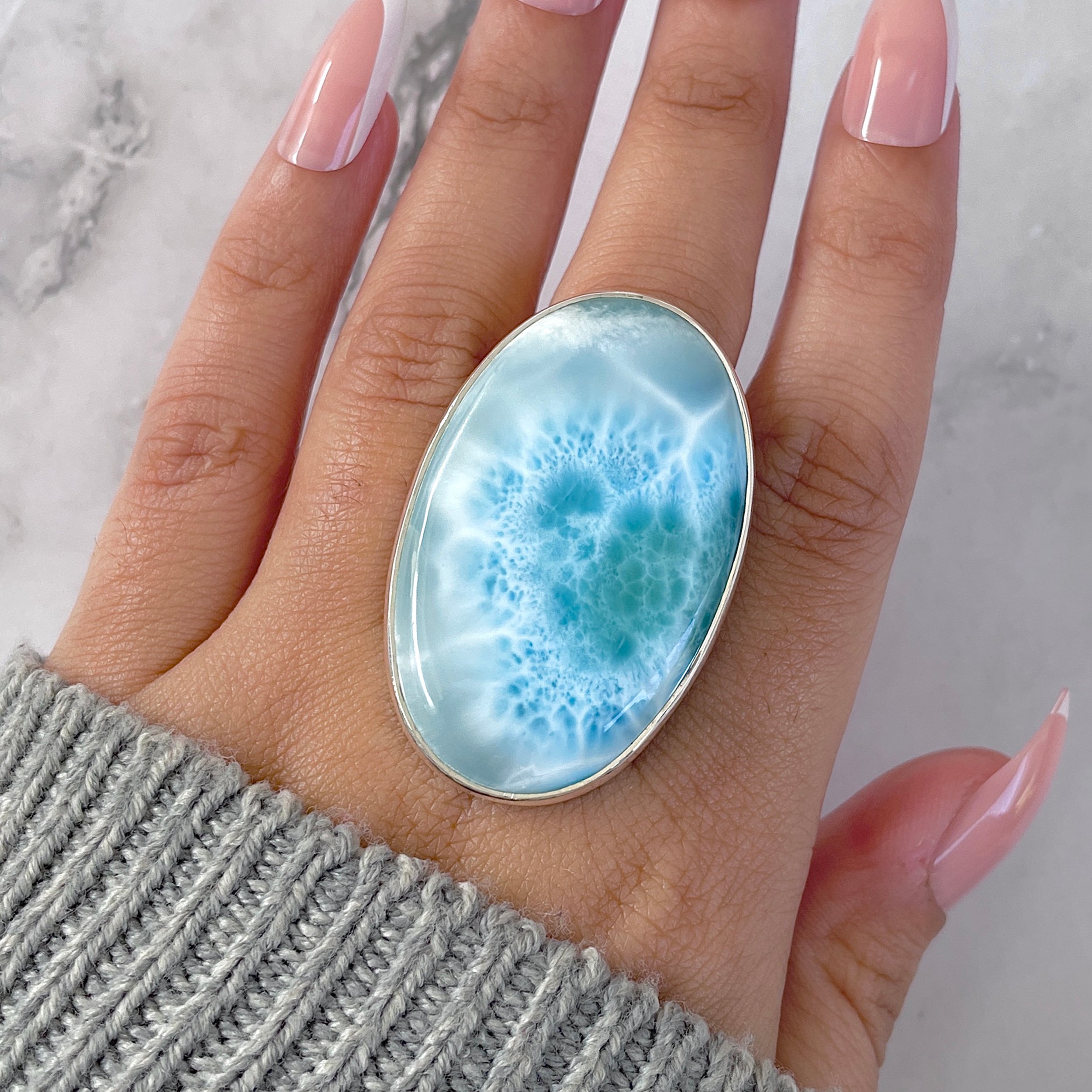 Larimar Adjustable Ring-(LAR-R-1559.)