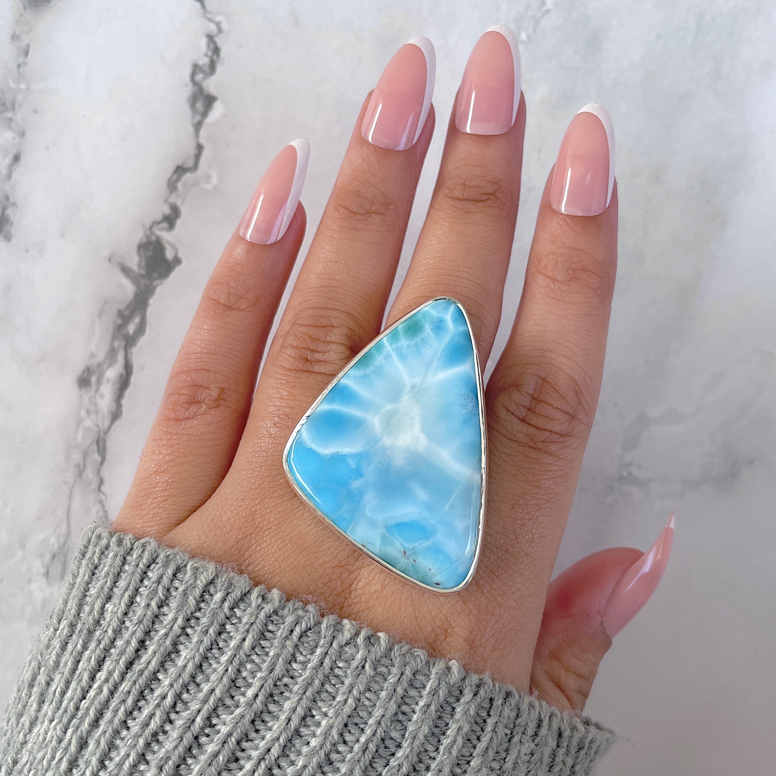 Larimar Adjustable Ring-(LAR-R-1560.)