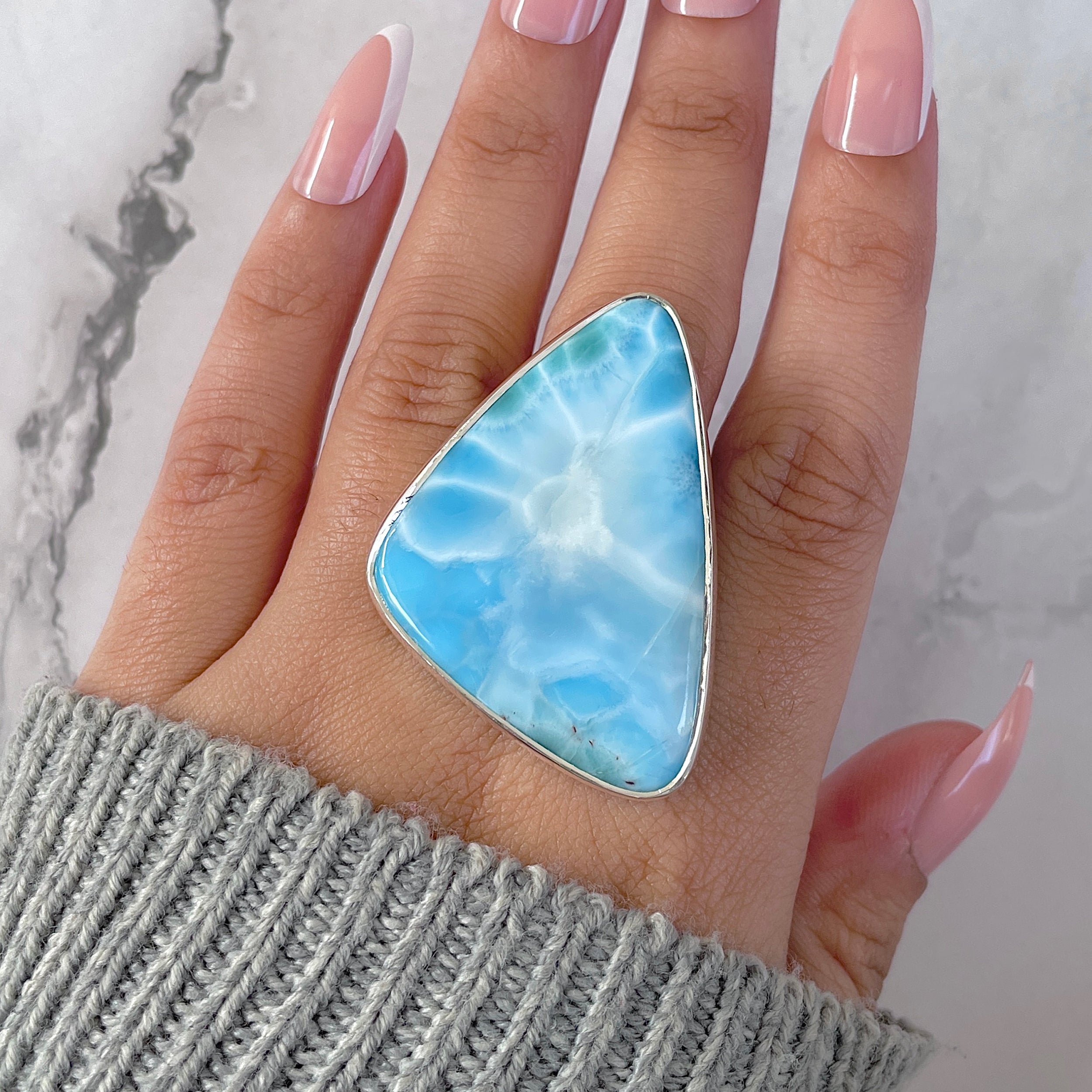 Larimar Adjustable Ring-(LAR-R-1560.)