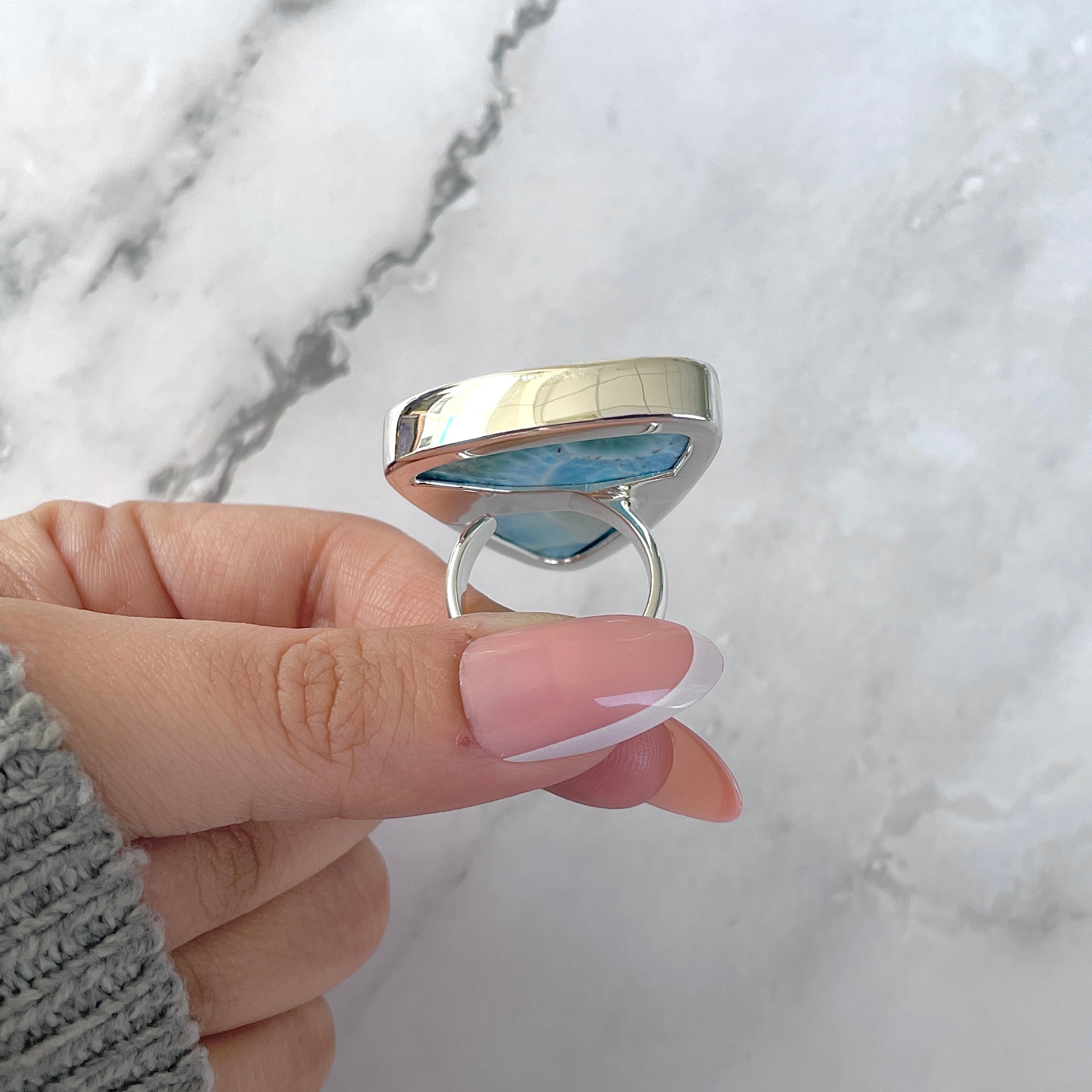Larimar Adjustable Ring-(LAR-R-1560.)
