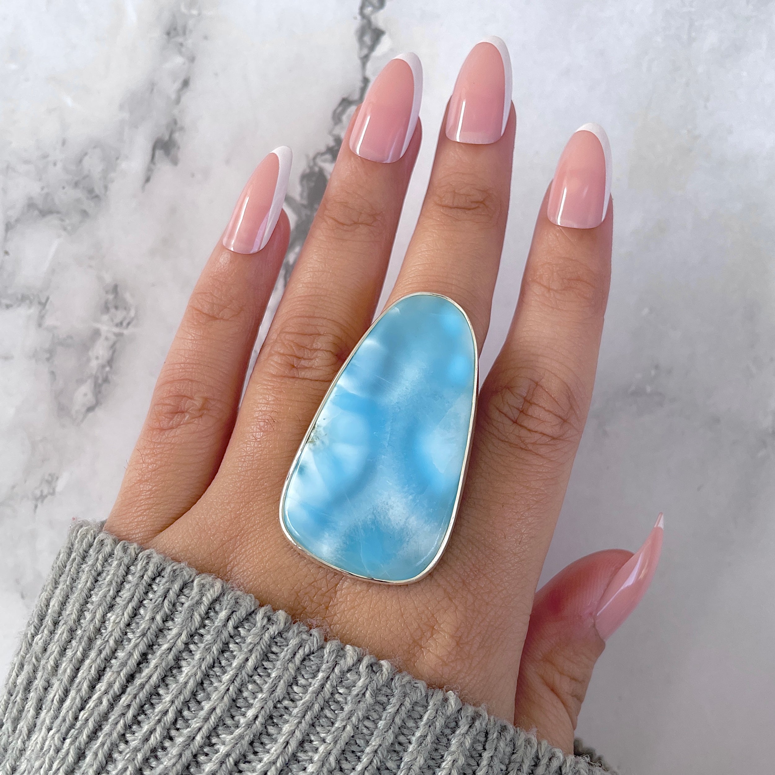 Larimar Adjustable Ring-(LAR-R-1561.)